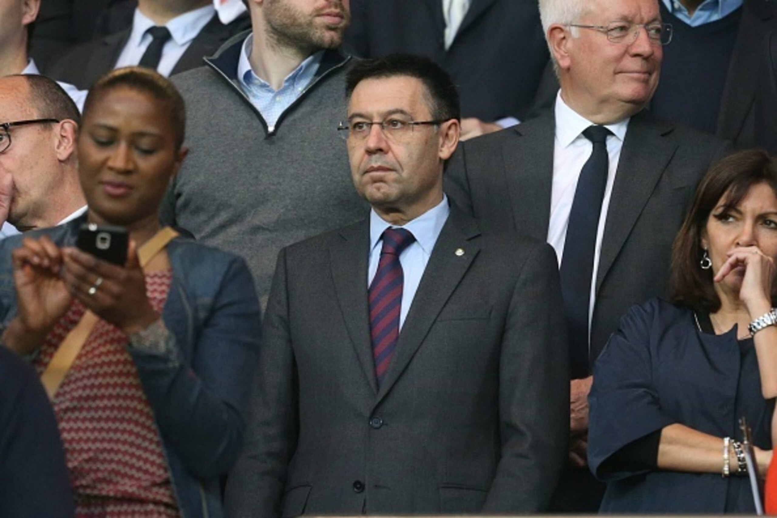 PARIS, FRANCE - APRIL 15: President of Barcelona FC Josep Maria Bartomeu attends the UEFA Champions League Quarter Final: First leg between Paris Saint-Germain and Barcelona FC at Parc Des Princes on April 15, 2015 in Paris, France. (Photo by Xavier Laine