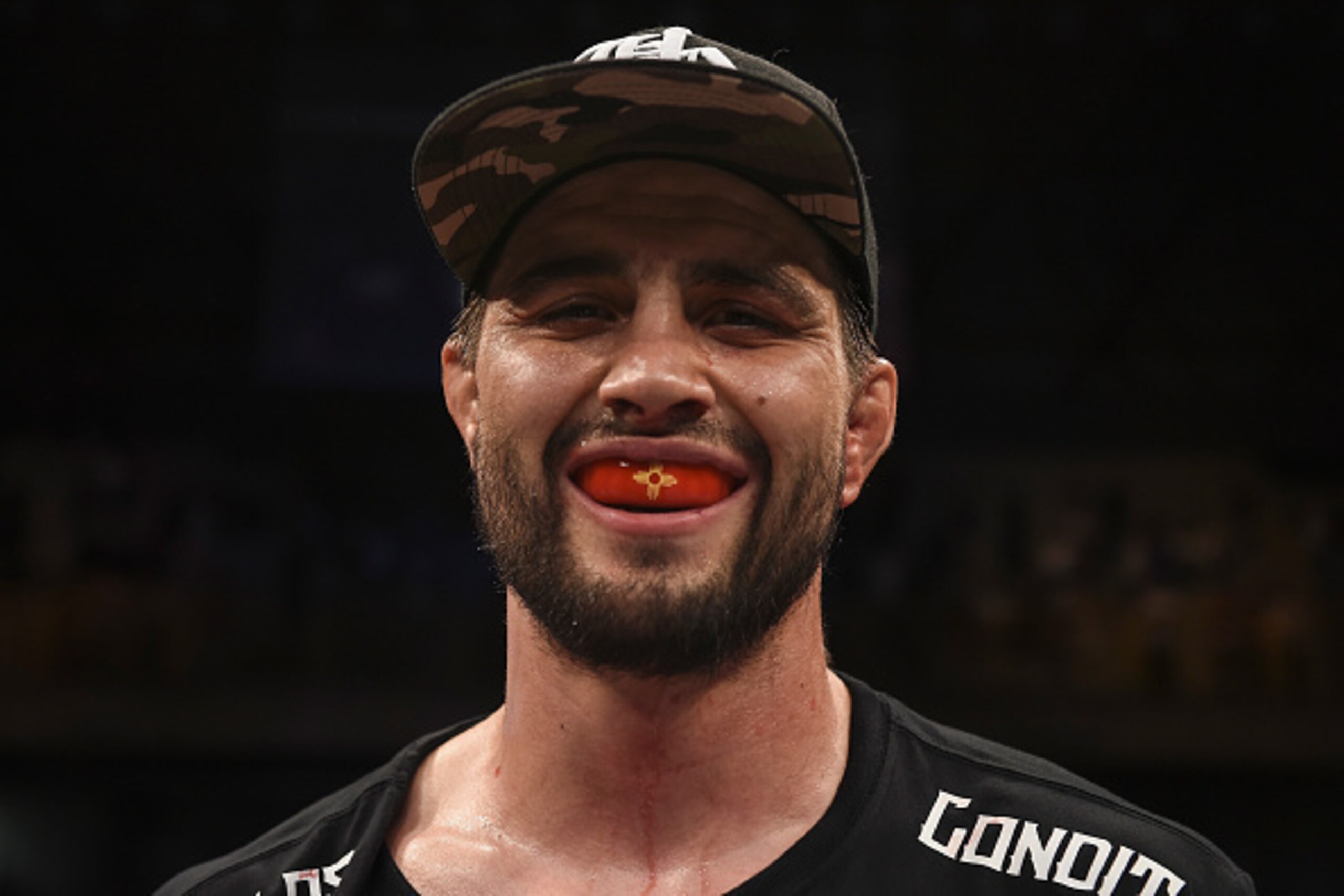GOIANIA, BRAZIL - MAY 30:  Carlos Condit of the United States looks on prior to his welterweight UFC bout againstThiago Alves of Brazil  during the UFC Fight Night event at Arena Goiania on May 30, 2015 in Goiania.  (Photo by Buda Mendes/Zuffa LLC/Zuffa L