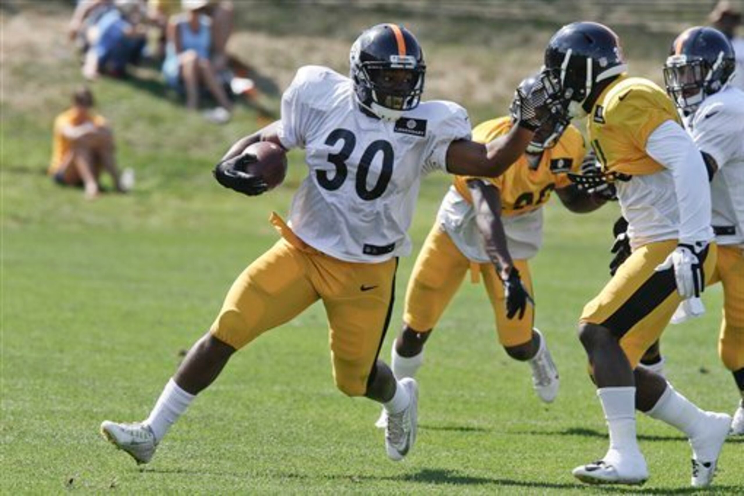Running back Cameron Stingily is fighting to remain on the Steelers' roster.