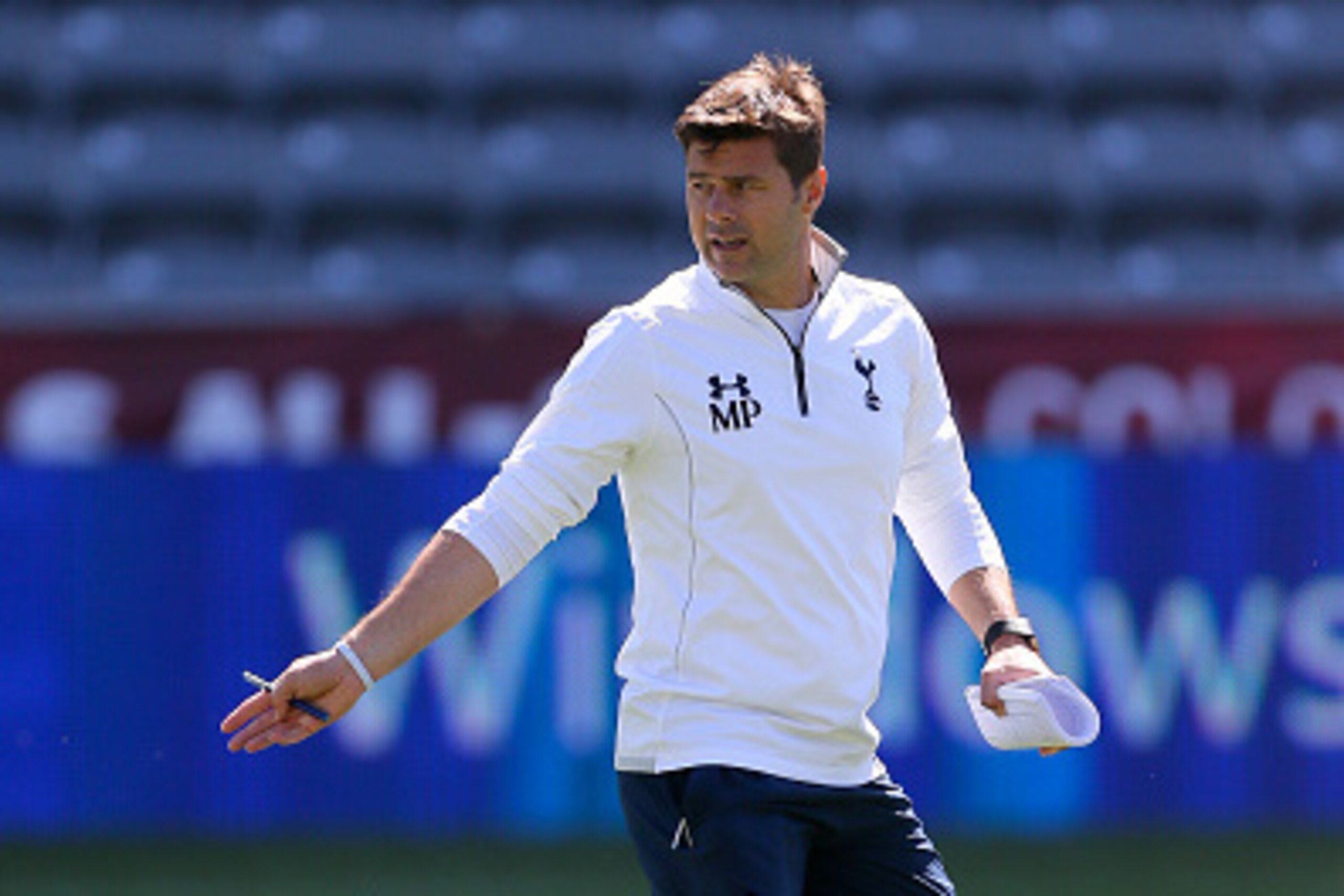 COMMERCE CITY, CO - JULY 28:  Head Coach Mauricio Pochettino of Tottenham Hotspur walks on the pitch during training ahead of a game against the MLS All-Star team at Dick's Sporting Goods Park on July 28, 2015 in Commerce City, Colorado. (Photo by Justin