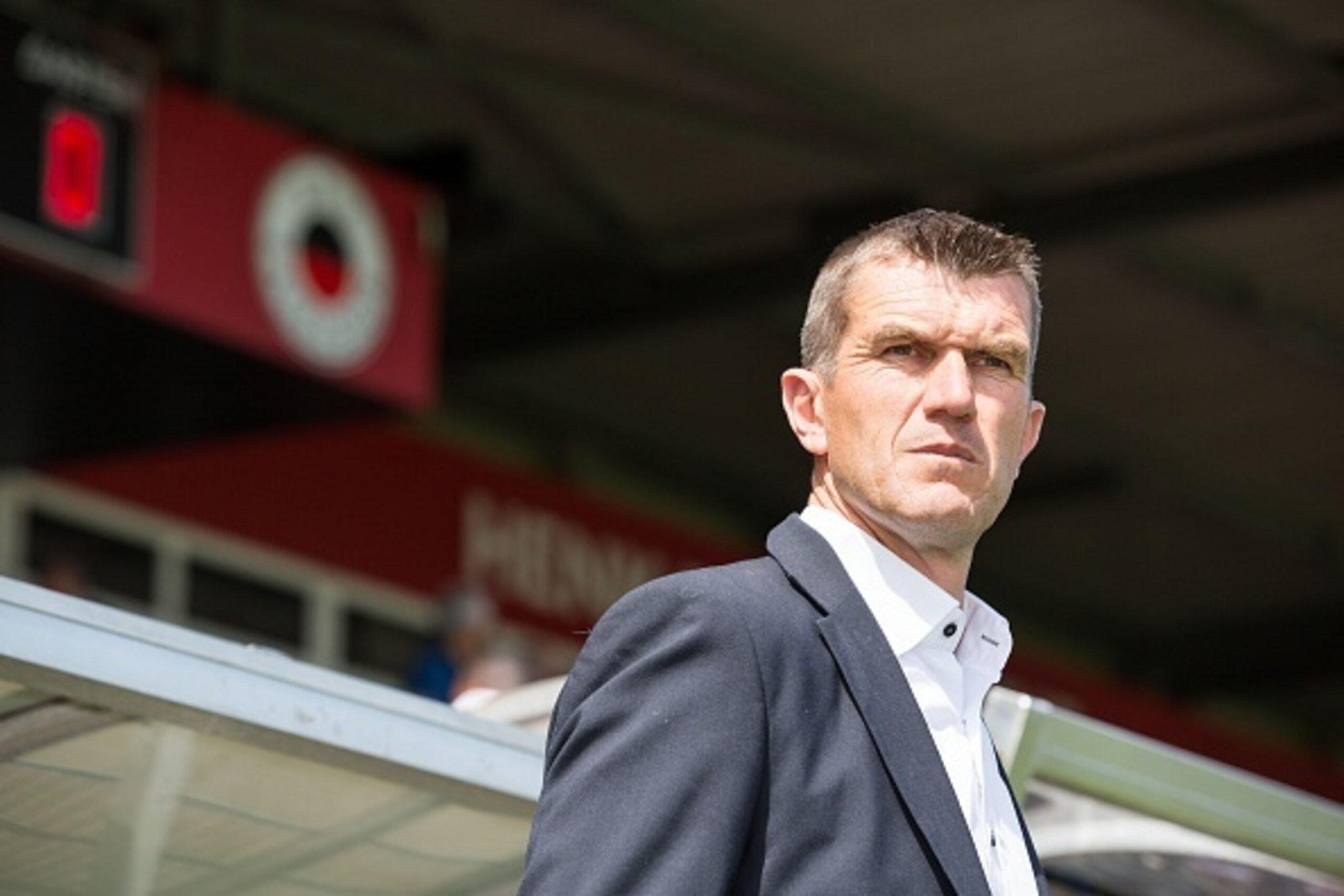 coach Marinus Dijkhuizen of Excelsior during the Dutch Eredivisie match between Excelsior Rotterdam and AZ Alkmaar at Woudenstein stadium on May 17, 2015 in Rotterdam, The Netherlands(Photo by VI Images via Getty Images)