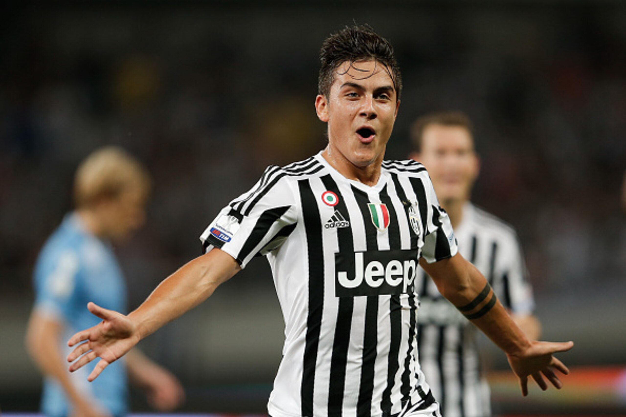 SHANGHAI, CHINA - AUGUST 08:  Paulo Dybala of Juventus FC in celebrates a goal during the Italian Super Cup final football match between Juventus and Lazio at Shanghai Stadium on August 8, 2015 in Shanghai, China.  (Photo by Lintao Zhang/Getty Images)