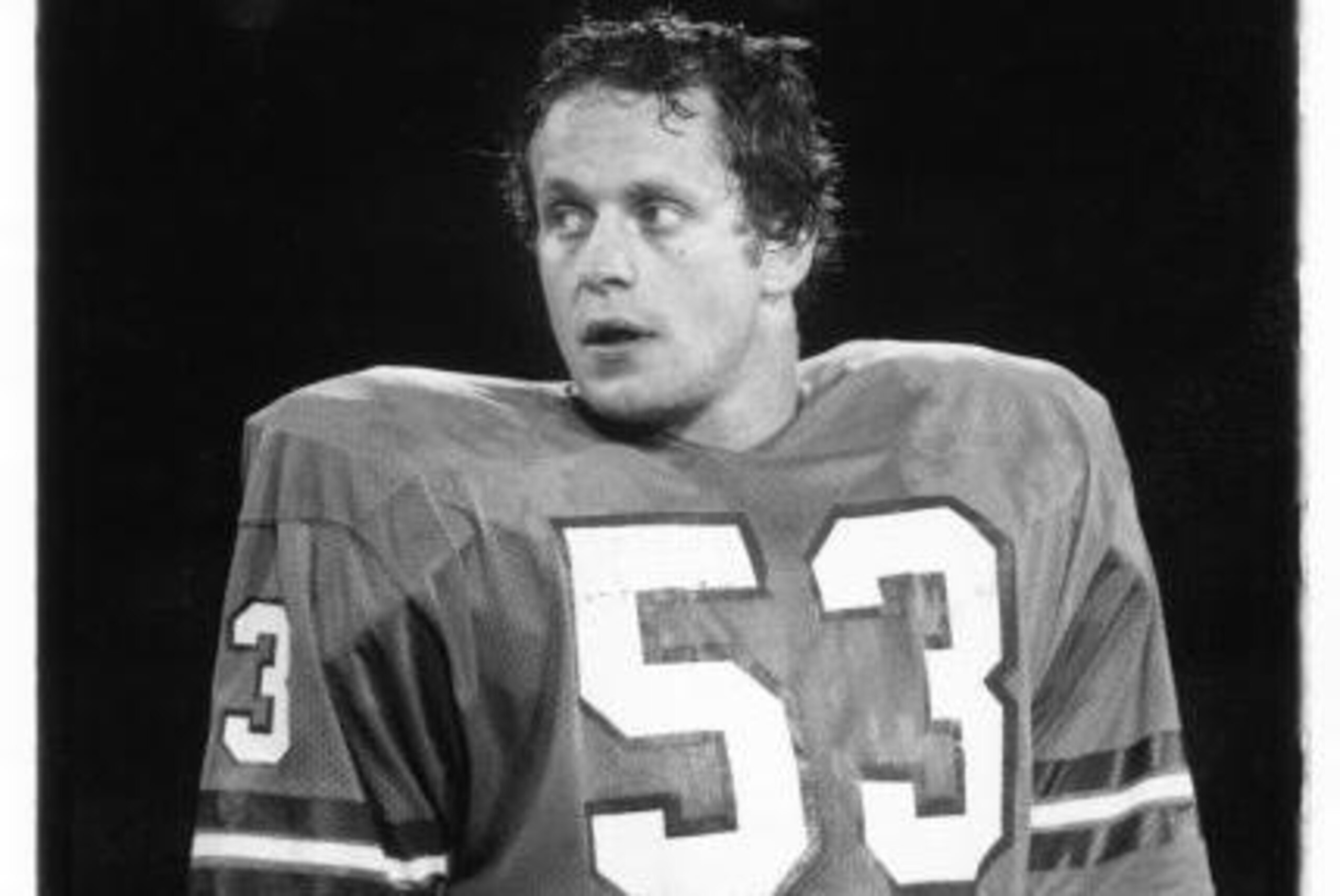 SAN FRANCISCO - SEPTEMBER 10:  Randy Gradishar #53 of the Denver Broncos looks on during the preseason game against the San Francisco 49ers at Candlestick Park on September 10, 1977 in San Francisco, California. The Broncos defeated the Niners 20-0.  (Pho