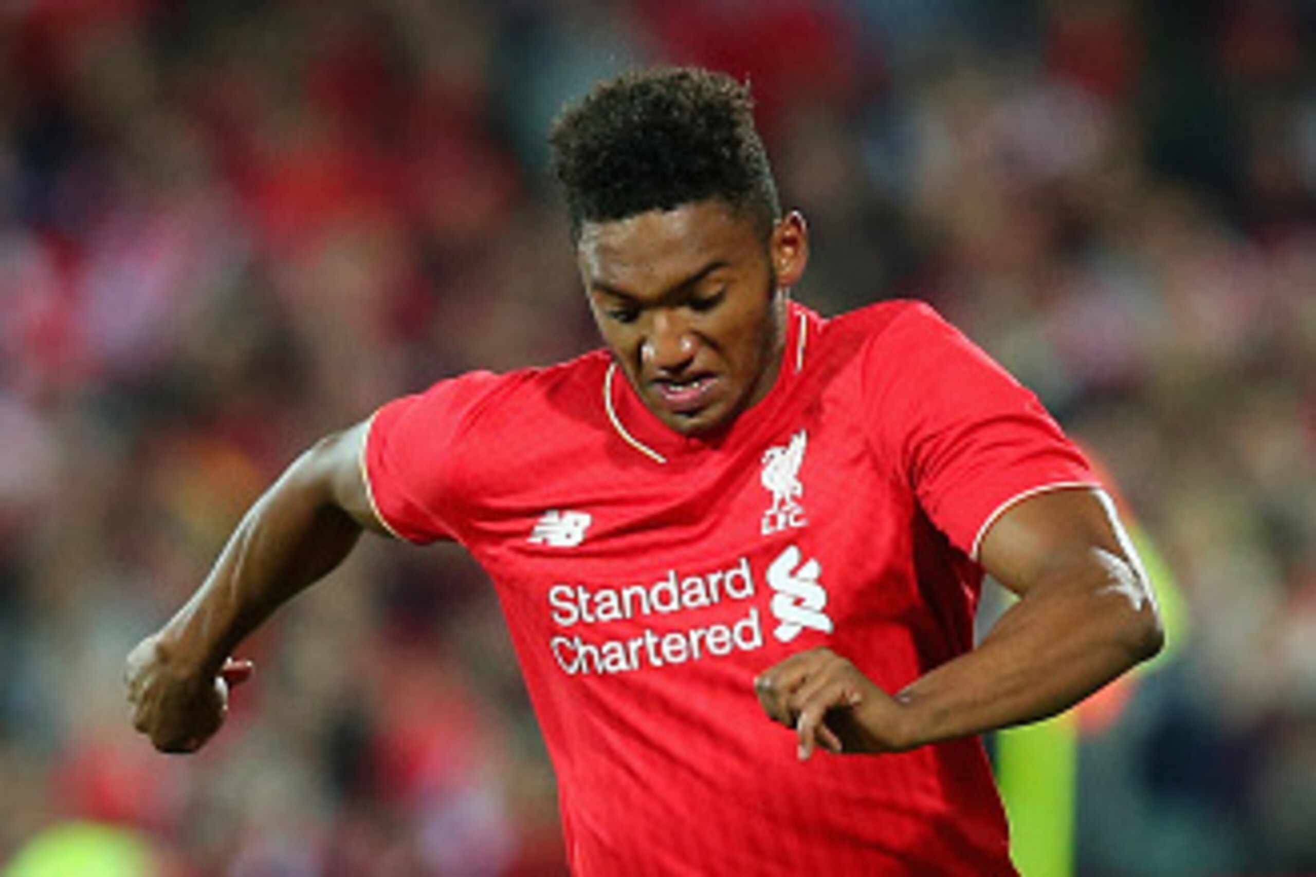 ADELAIDE, AUSTRALIA - JULY 20:  Joe Gomez of Liverpool FC looks to pass the ball during the international friendly match between Adelaide United and Liverpool FC at Adelaide Oval on July 20, 2015 in Adelaide, Australia.  (Photo by Quinn Rooney/Getty Image
