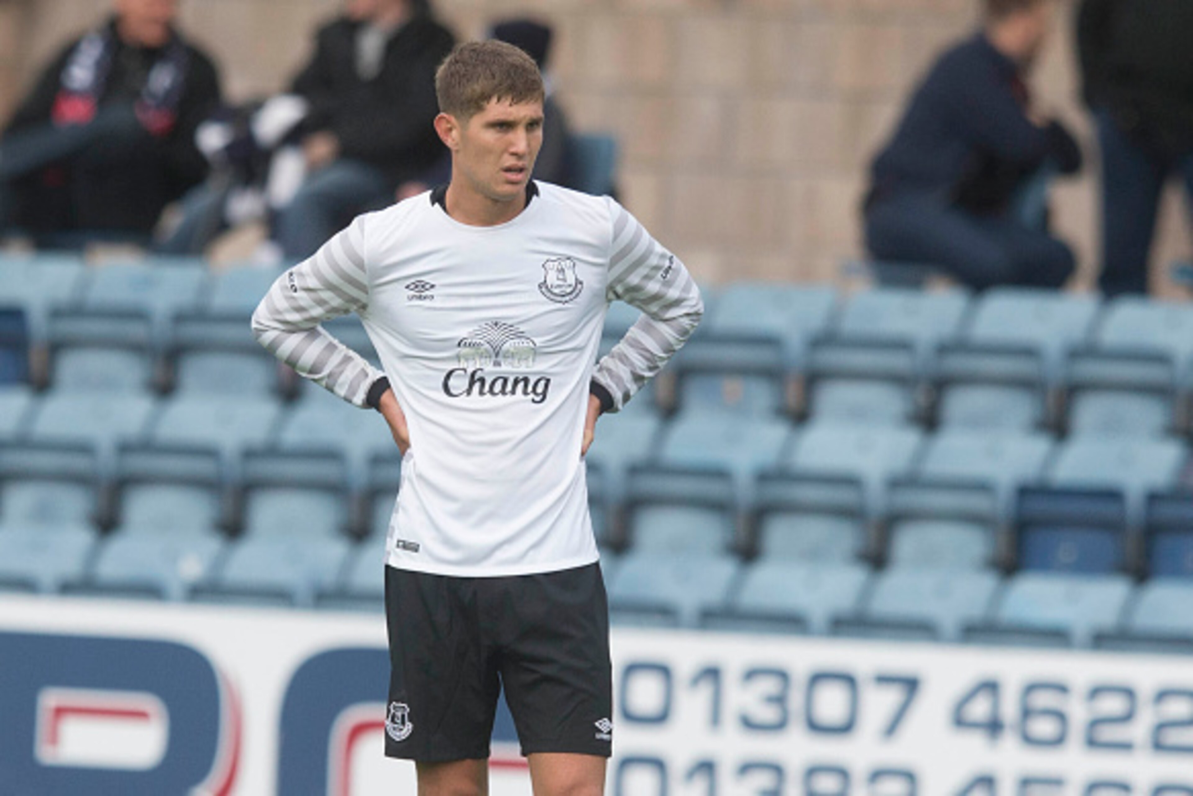 DUNDEE, SCOTLAND - JULY 28: John Stones for Everton at the Pre Season Friendly between Dundee and Everton at Dens Park on July 28th, 2015 in Dundee, Scotland.  (Photo by Jeff Holmes/Getty Images)