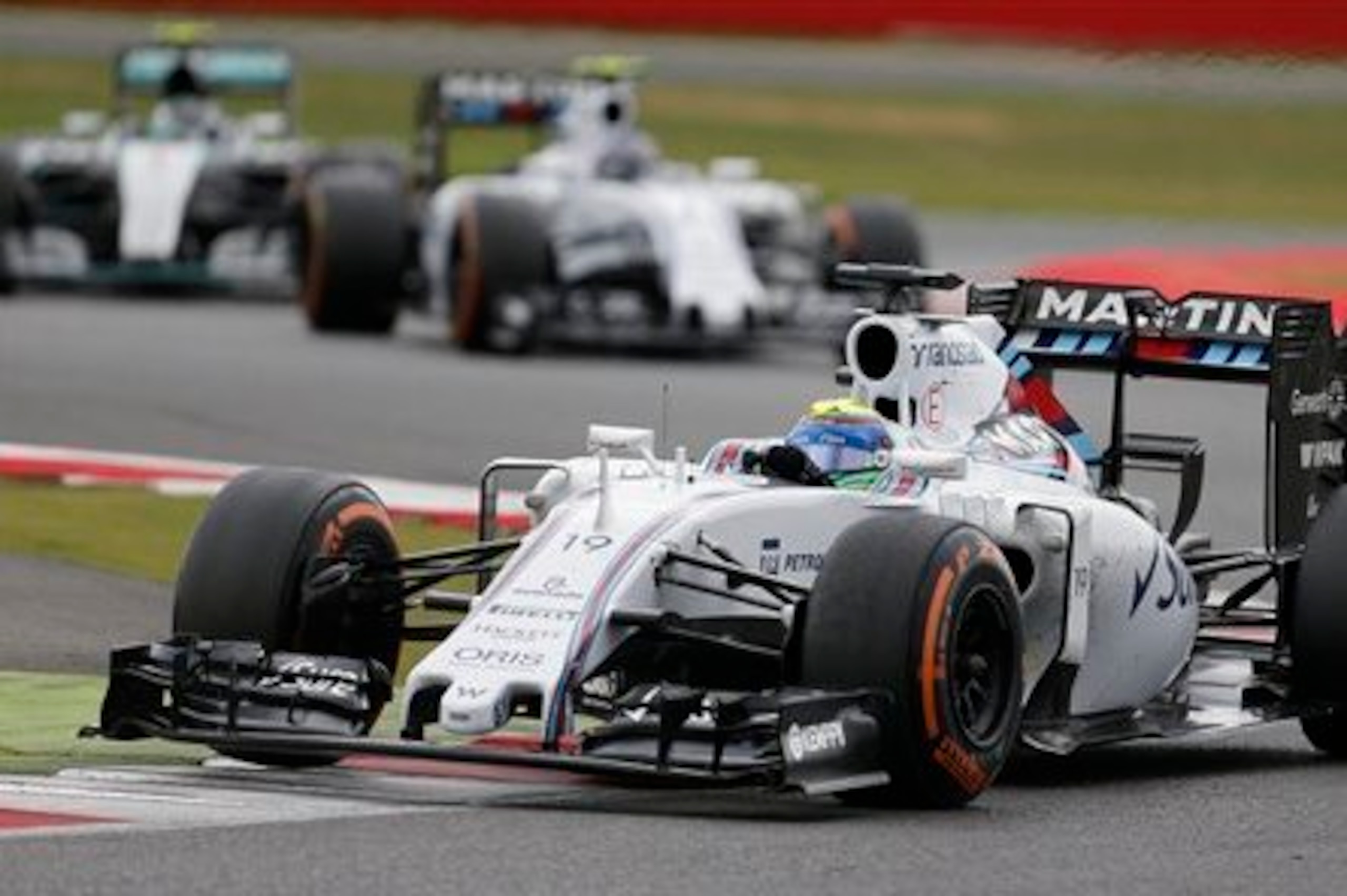 Felipe Massa leads the British Grand Prix.