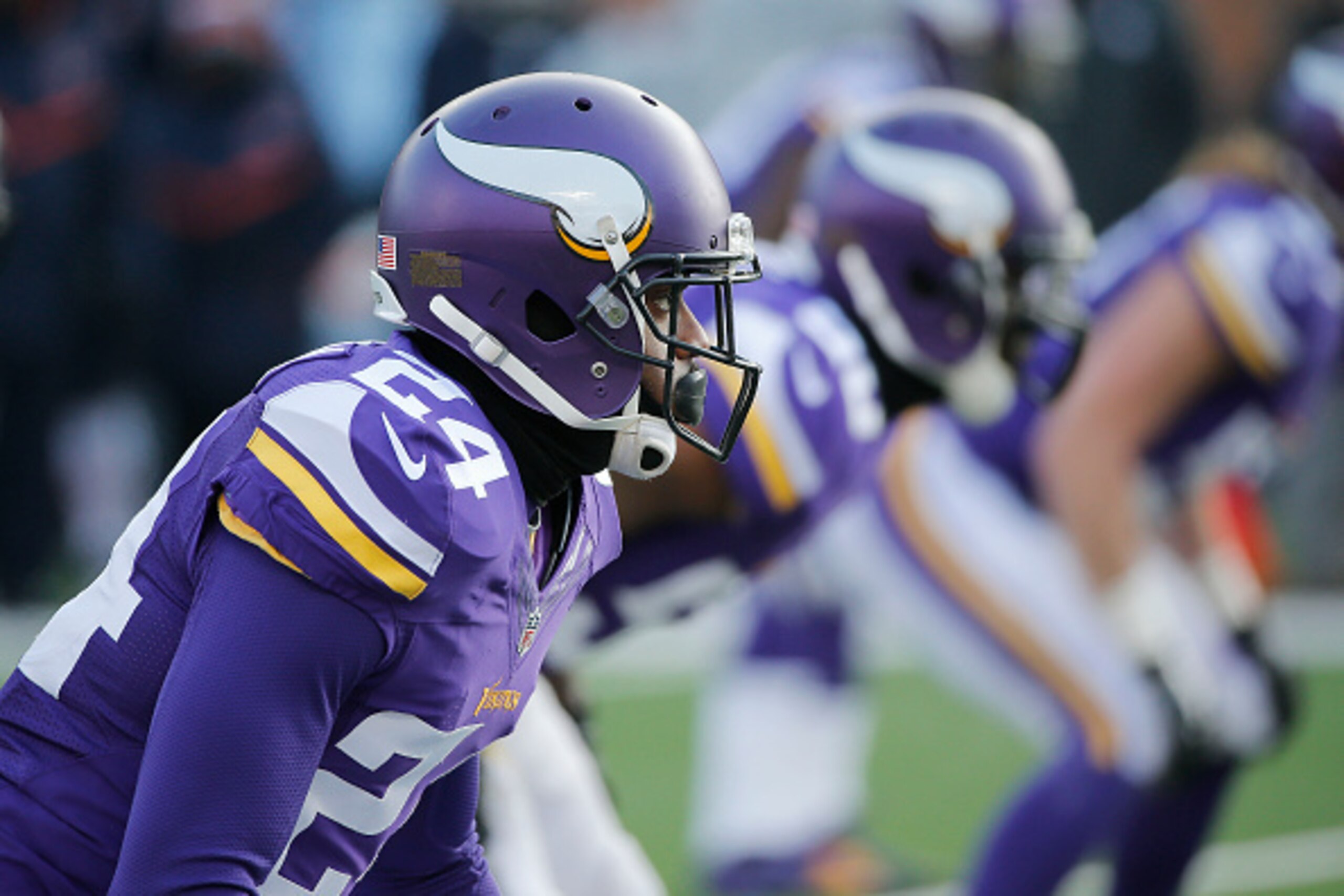 MINNEAPOLIS - DECEMBER 28: Captain Munnerlyn #24 of the Minnesota Vikings lines up during an NFL game against the Chicago Bears at TCF Stadium, on December 28, 2014 in Minneapolis, Minnesota. (Photo by Tom Dahlin/Getty Images)