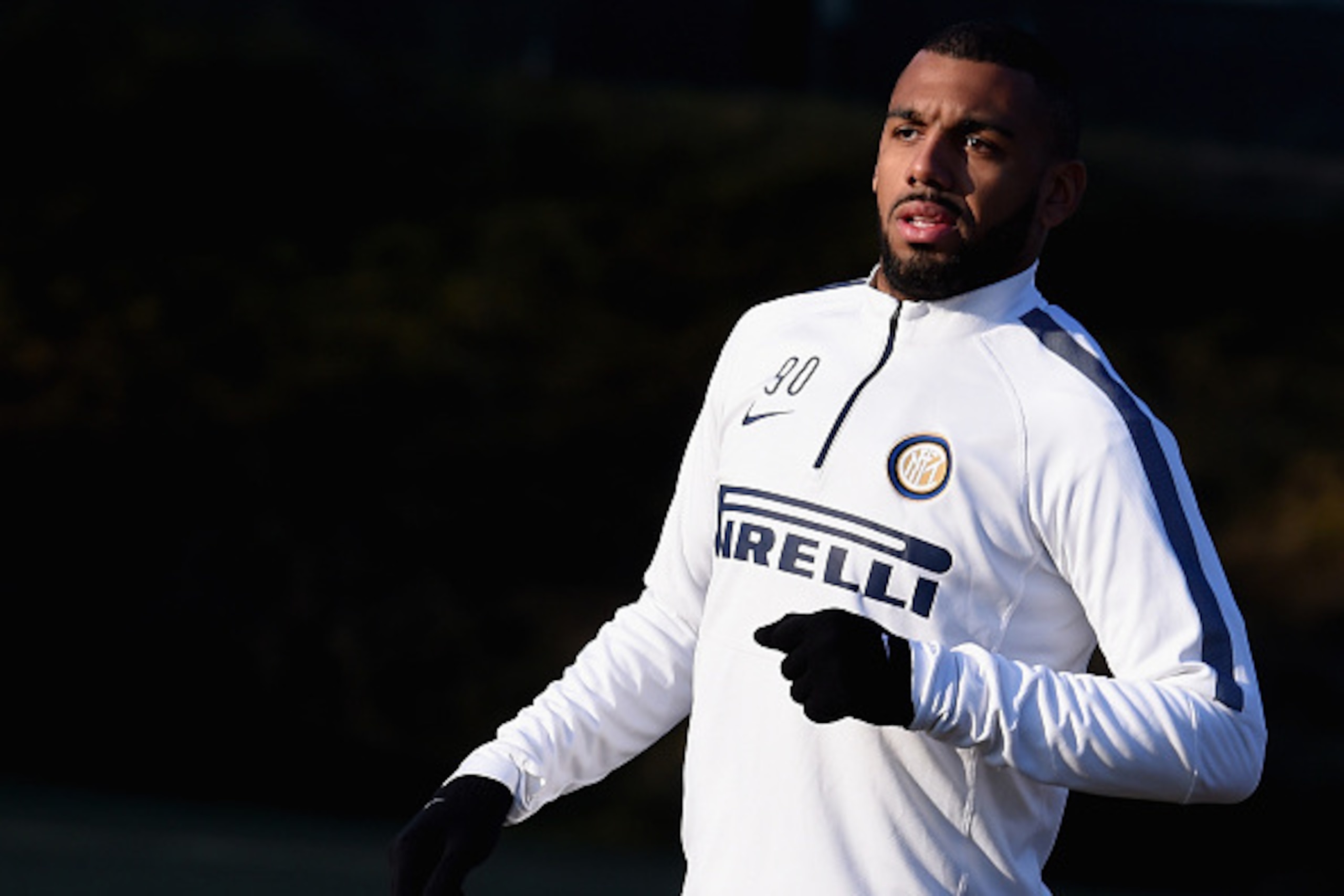 COMO, ITALY - JANUARY 08:  Yann M'Vila during the FC Internazionale Training Session at Appiano Gentile on January 08, 2015 in Como, Italy.  (Photo by Claudio Villa - Inter/Getty Images)