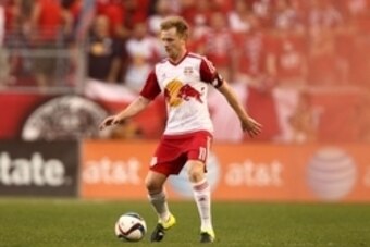 Aug 9, 2015; Harrison, NJ, USA;  New York Red Bulls midfielder Dax McCarty (11) controls the ball during the first half against NYCFC at Red Bull Arena. Mandatory Credit: Danny Wild-USA TODAY Sports
