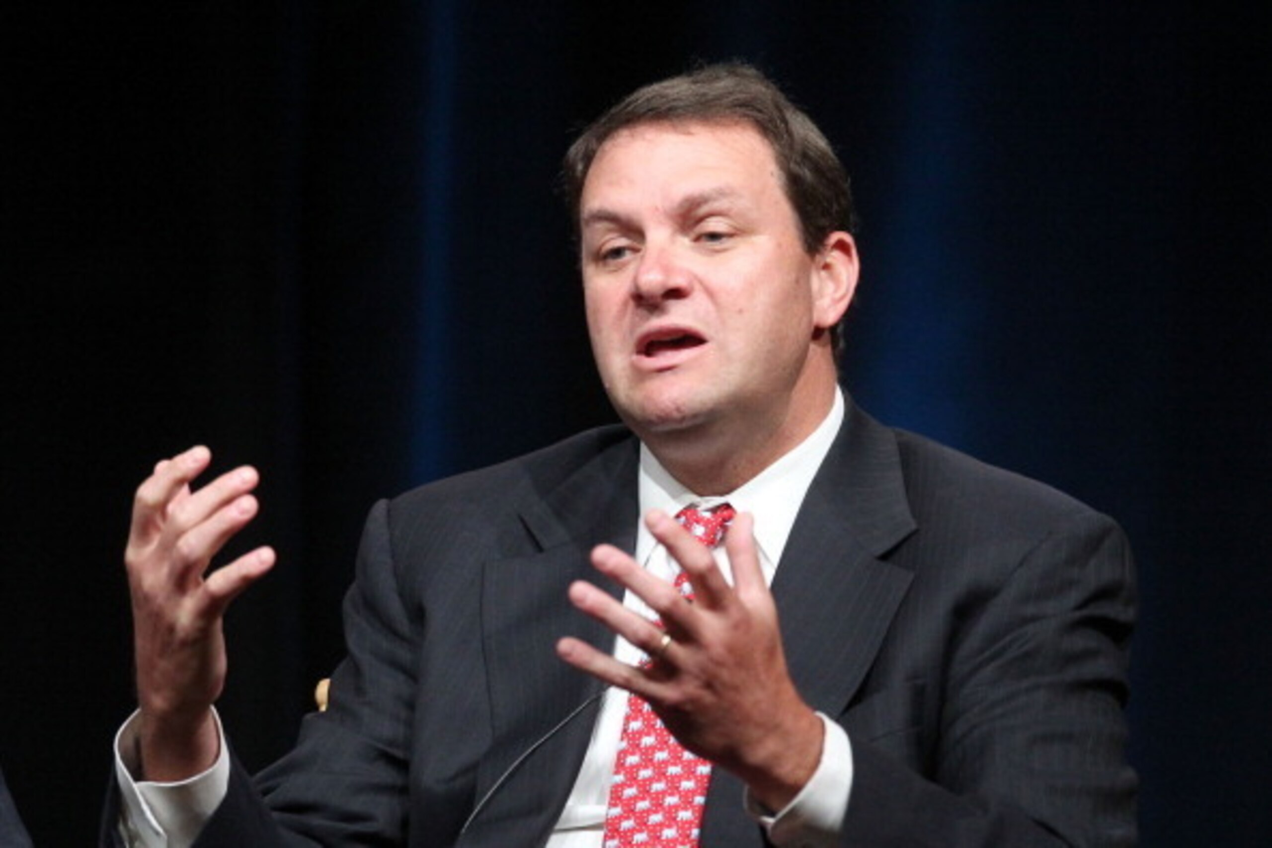 BEVERLY HILLS, CA - AUGUST 01:  Chairman NBC Sports Group Mark Lazarus speaks during the 'Sunday Night Football' and 'Super Bowl XLVI' panel during the NBC Universal portion of the 2011 Summer TCA Tour held at the Beverly Hilton Hotel on August 1, 2011 in
