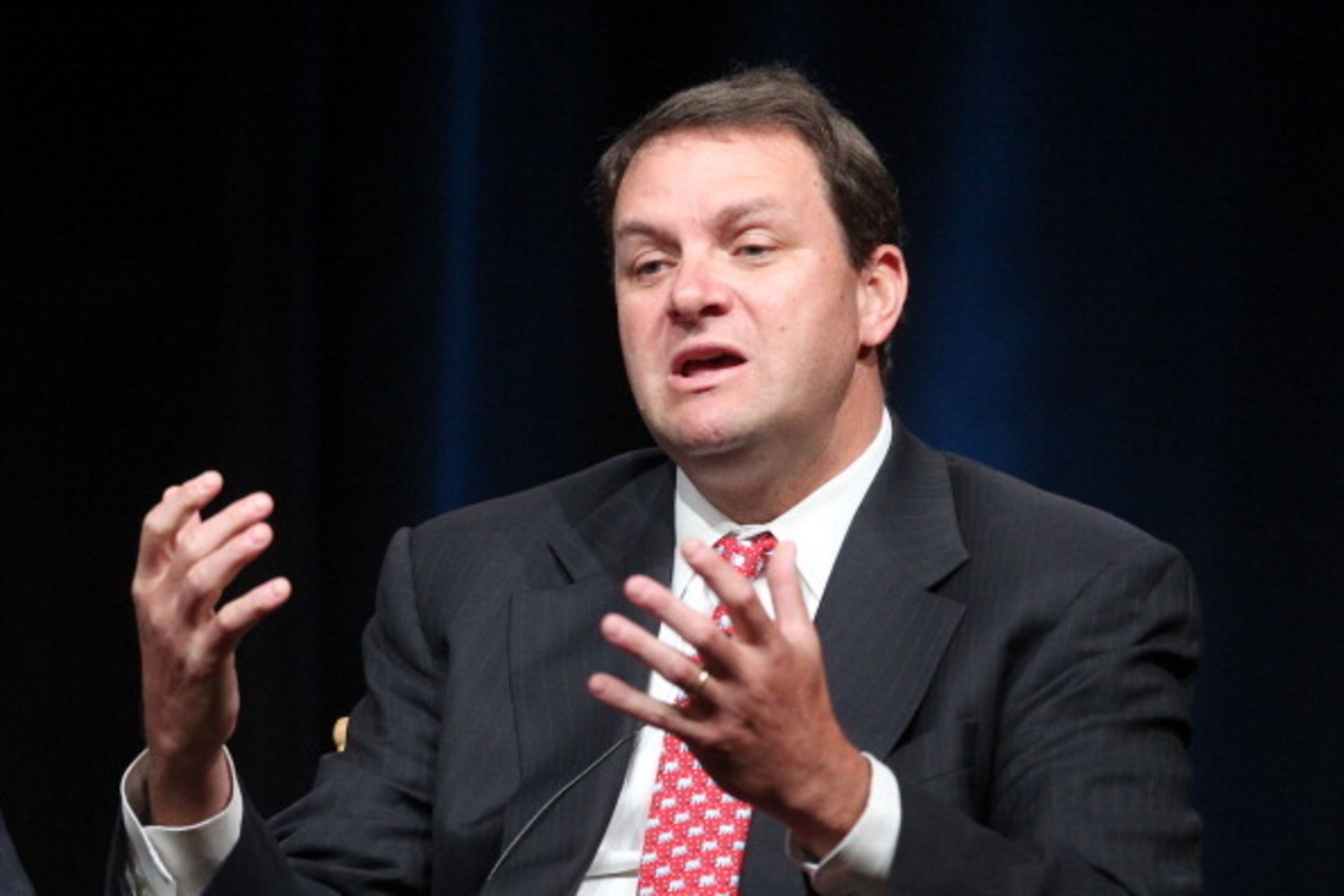 BEVERLY HILLS, CA - AUGUST 01:  Chairman NBC Sports Group Mark Lazarus speaks during the 'Sunday Night Football' and 'Super Bowl XLVI' panel during the NBC Universal portion of the 2011 Summer TCA Tour held at the Beverly Hilton Hotel on August 1, 2011 in