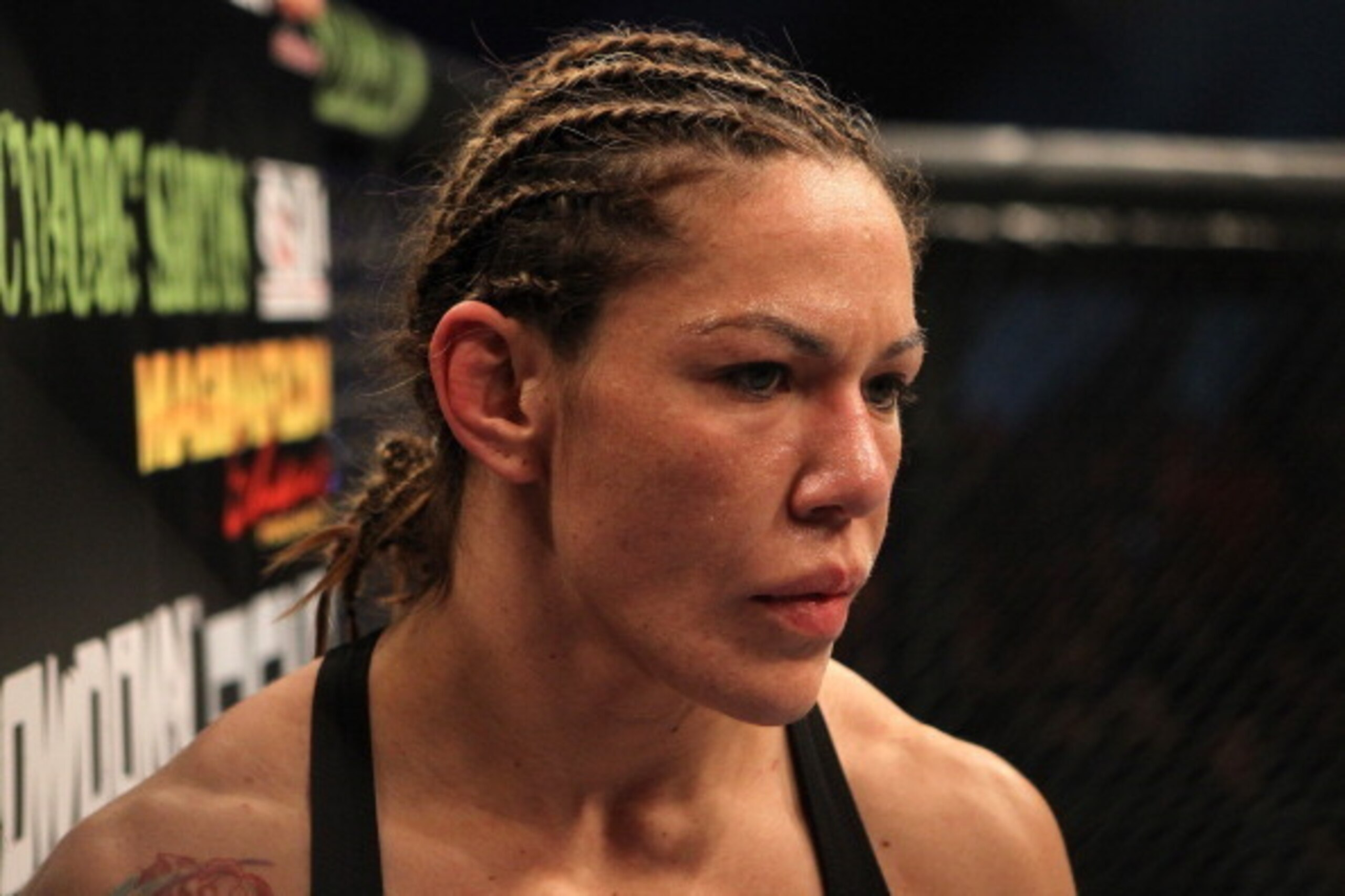 SAN DIEGO - DECEMBER 17:  Cris 'Cyborg' Santos is introduced during the Strikeforce event at the Valley View Casino Center on December 17, 2011 in San Diego, California.  (Photo by Josh Hedges/Forza LLC/Forza LLC via Getty Images)
