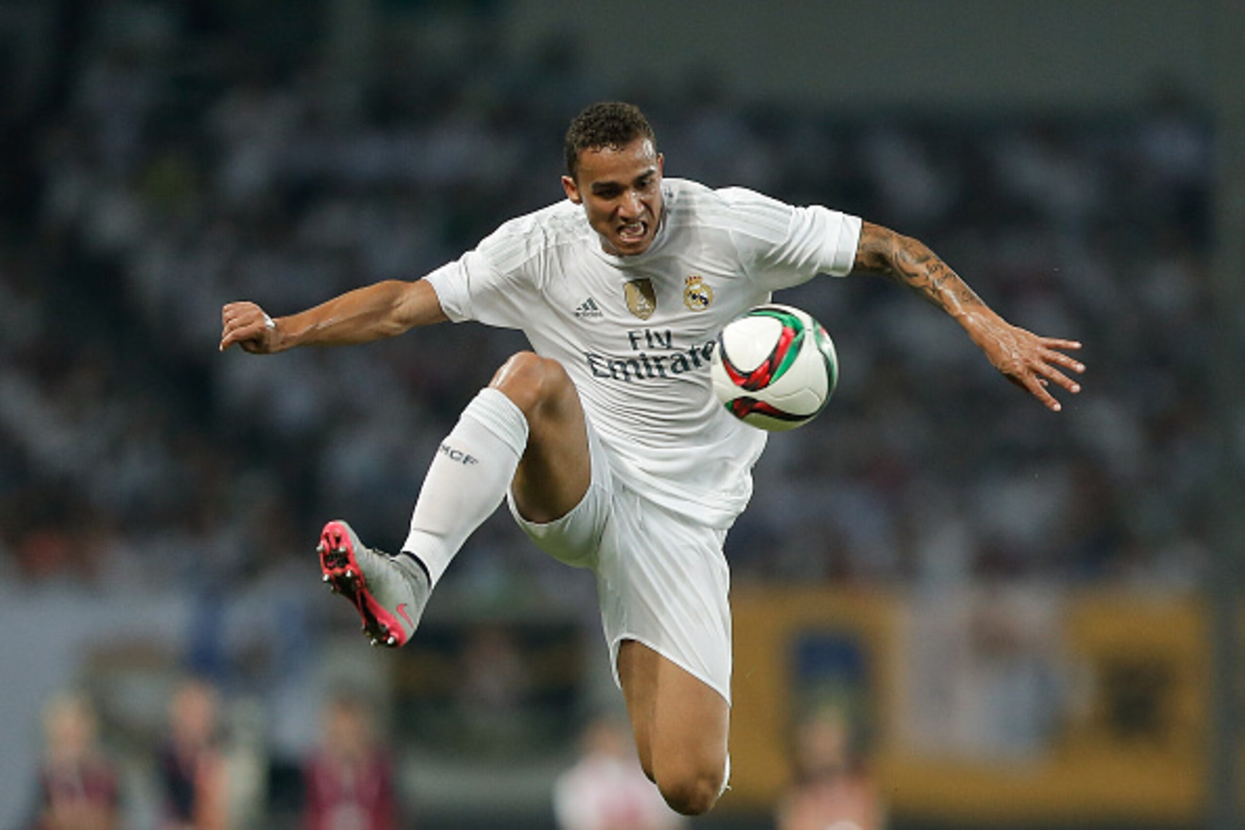 SHANGHAI, CHINA - JULY 30:  Danilo of Real Madrid in action during the International Champions Cup match between Real Madrid and AC Milan at Shanghai Stadium on July 30, 2015 in Shanghai, China.  (Photo by Lintao Zhang/Getty Images)