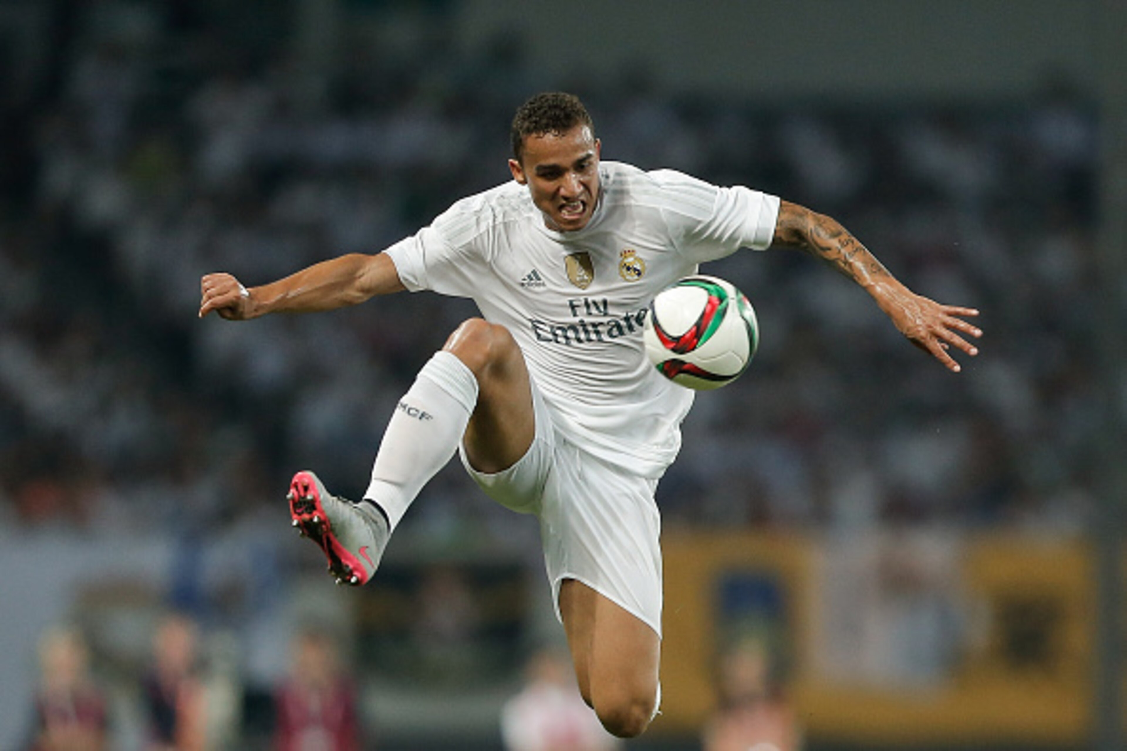 SHANGHAI, CHINA - JULY 30:  Danilo of Real Madrid in action during the International Champions Cup match between Real Madrid and AC Milan at Shanghai Stadium on July 30, 2015 in Shanghai, China.  (Photo by Lintao Zhang/Getty Images)