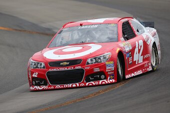 WATKINS GLEN, NY - AUGUST 08: Kyle Larson, driver of the #42 Target Chevrolet, races during qualifying for the NASCAR Sprint Cup Series Cheez-It 355 at Watkins Glen International on August 8, 2015 in Watkins Glen, New York.  (Photo by Matt Sullivan/Getty 