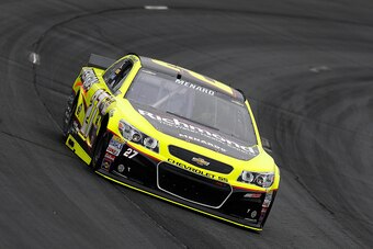LOUDON, NH - JULY 18:  Paul Menard, driver of the #27 Richmond/Menards Chevrolet, practices for the NASCAR Sprint Cup Series 5-Hour Energy 301 at New Hampshire Motor Speedway on July 18, 2015 in Loudon, New Hampshire.  (Photo by Jeff Zelevansky/Getty Imag