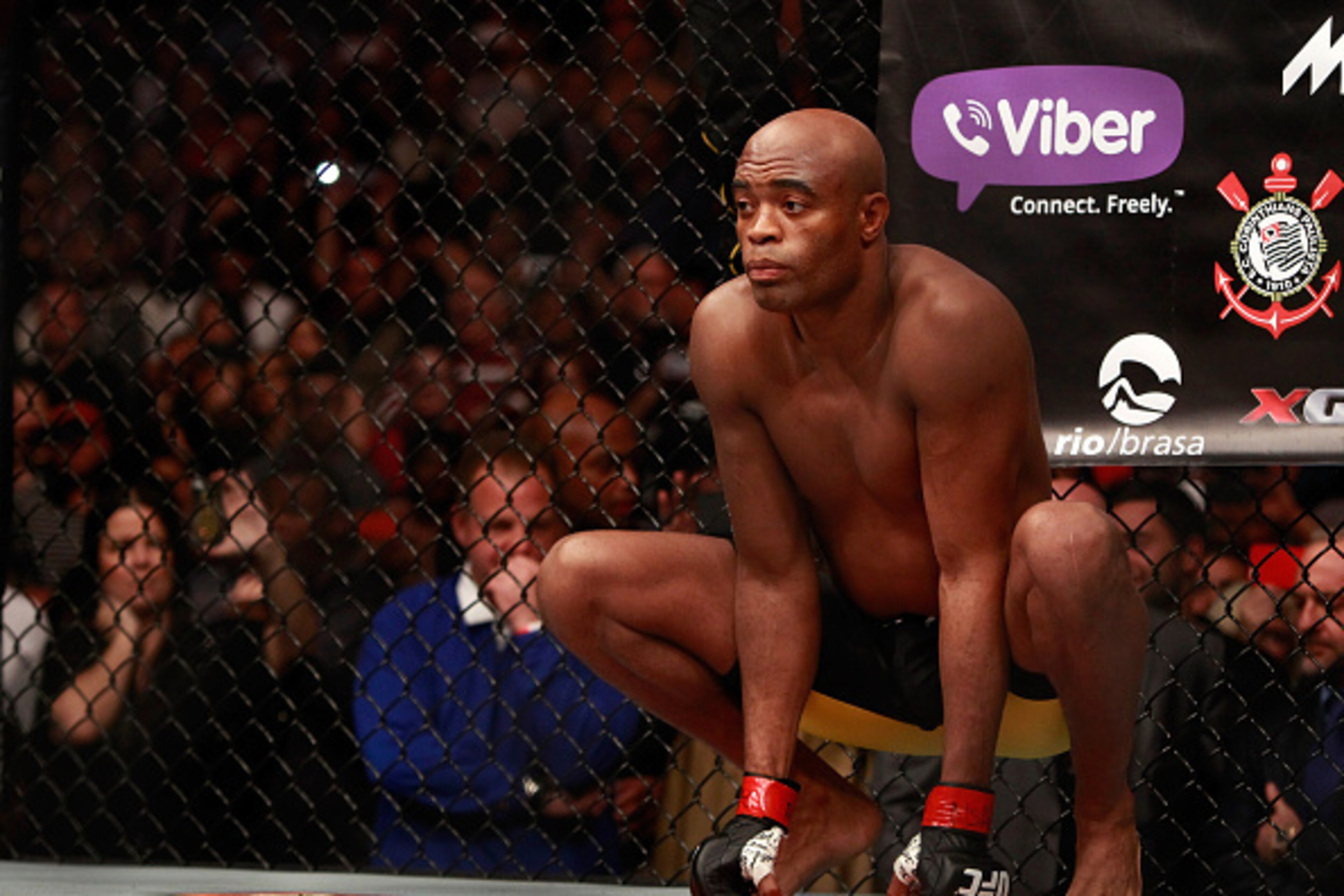 LAS VEGAS, NV - JANUARY 31:  Anderson Silva waits for the start of a middleweight fight against Nick Diaz during UFC 183 at the MGM Grand Garden Arena on January 31, 2015 in Las Vegas, Nevada. Silva won by unanimous decision.  (Photo by Steve Marcus/Getty