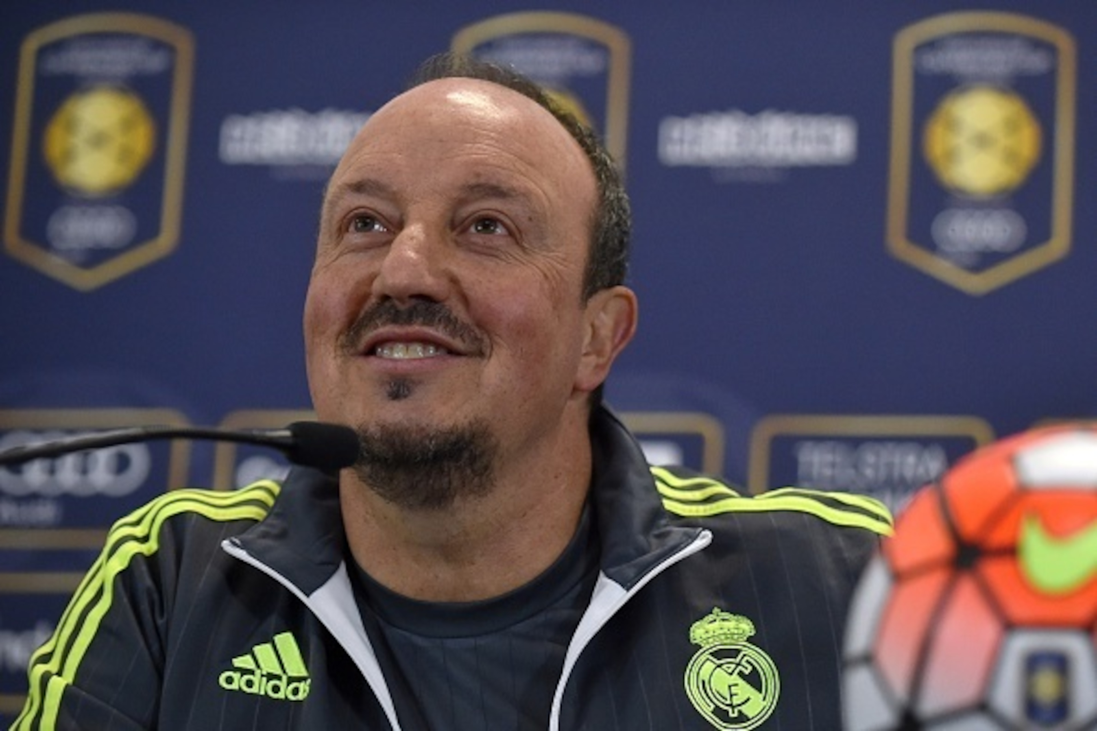 Real Madrid coach Rafa Benitez speaks during a press conference after a team training session at the International Champions Cup football tournament in Melbourne on July 23, 2015. AFP PHOTO / Paul CROCK -- IMAGE RESTRICTED TO EDITORIAL USE - STRICTLY NO C