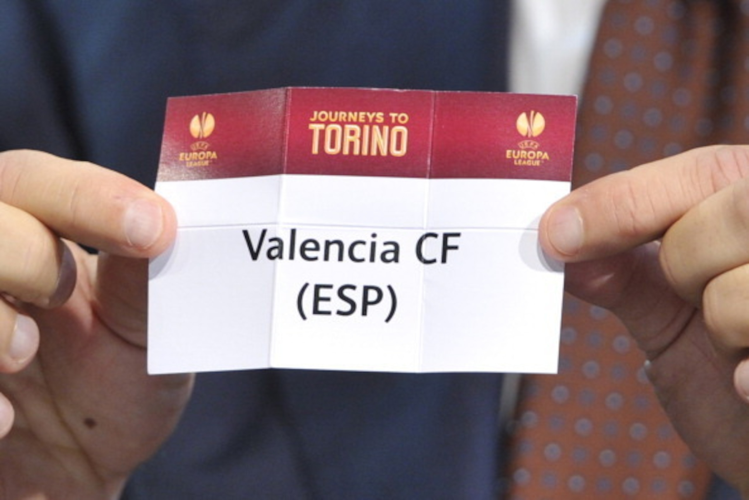 NYON, SWITZERLAND - MARCH 21:  Valencia CF is drawn during the UEFA Europa League 2013/14 season quarter-finals draw at the UEFA headquarters, The House of European Football, on March 21, 2014 in Nyon, Switzerland.  (Photo by Harold Cunningham/Getty Image