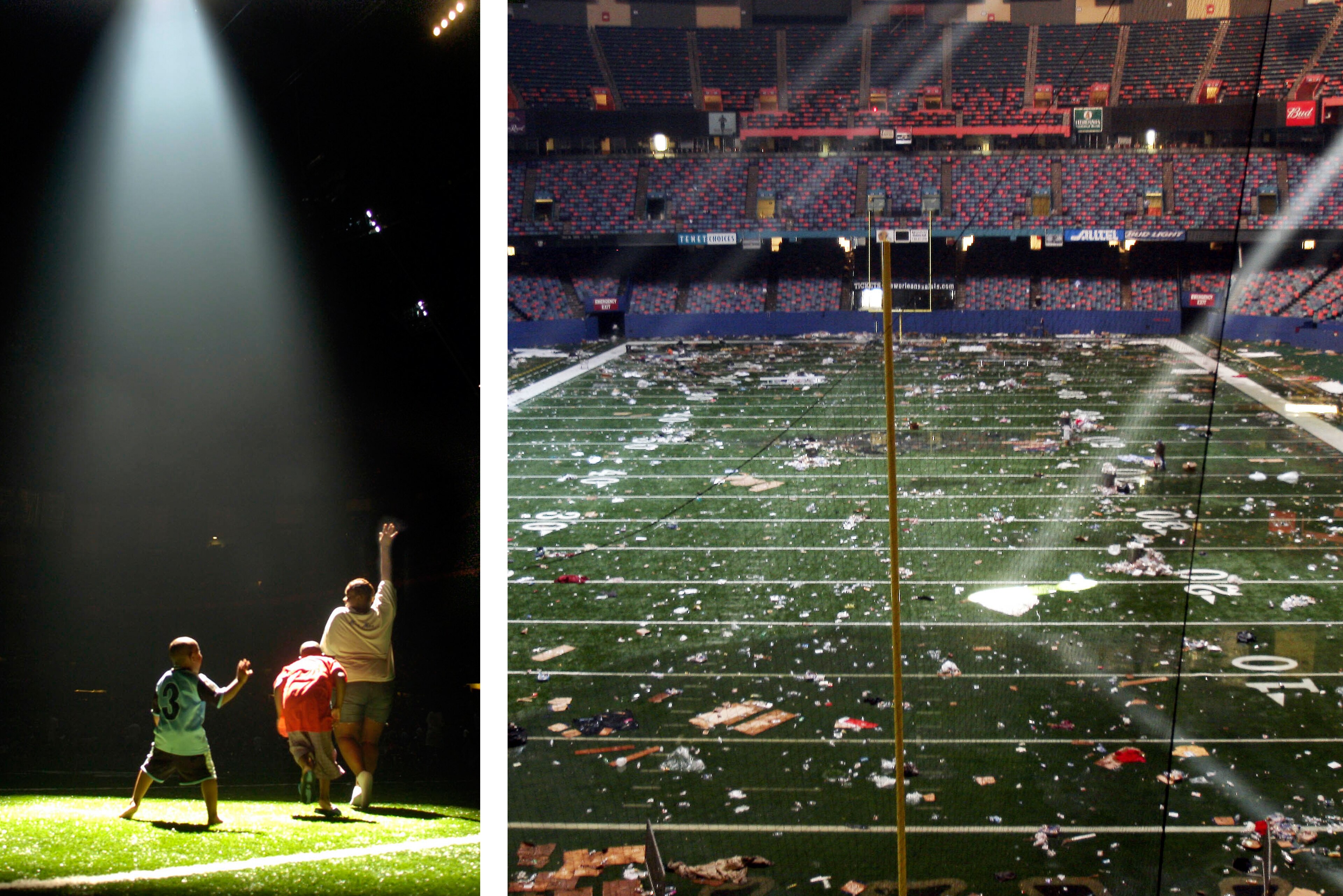 Images of the Superdome as a refuge of last resort Images of the Superdome as a refuge of last resort