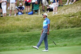 SHEBOYGAN, WI - AUGUST 13:  Tiger Woods of the United States reacts to a missed putt on the 11th green during the first round of the 2015 PGA Championship at Whistling Straits on August 13, 2015 in Sheboygan, Wisconsin.  (Photo by Tom Pennington/Getty Ima