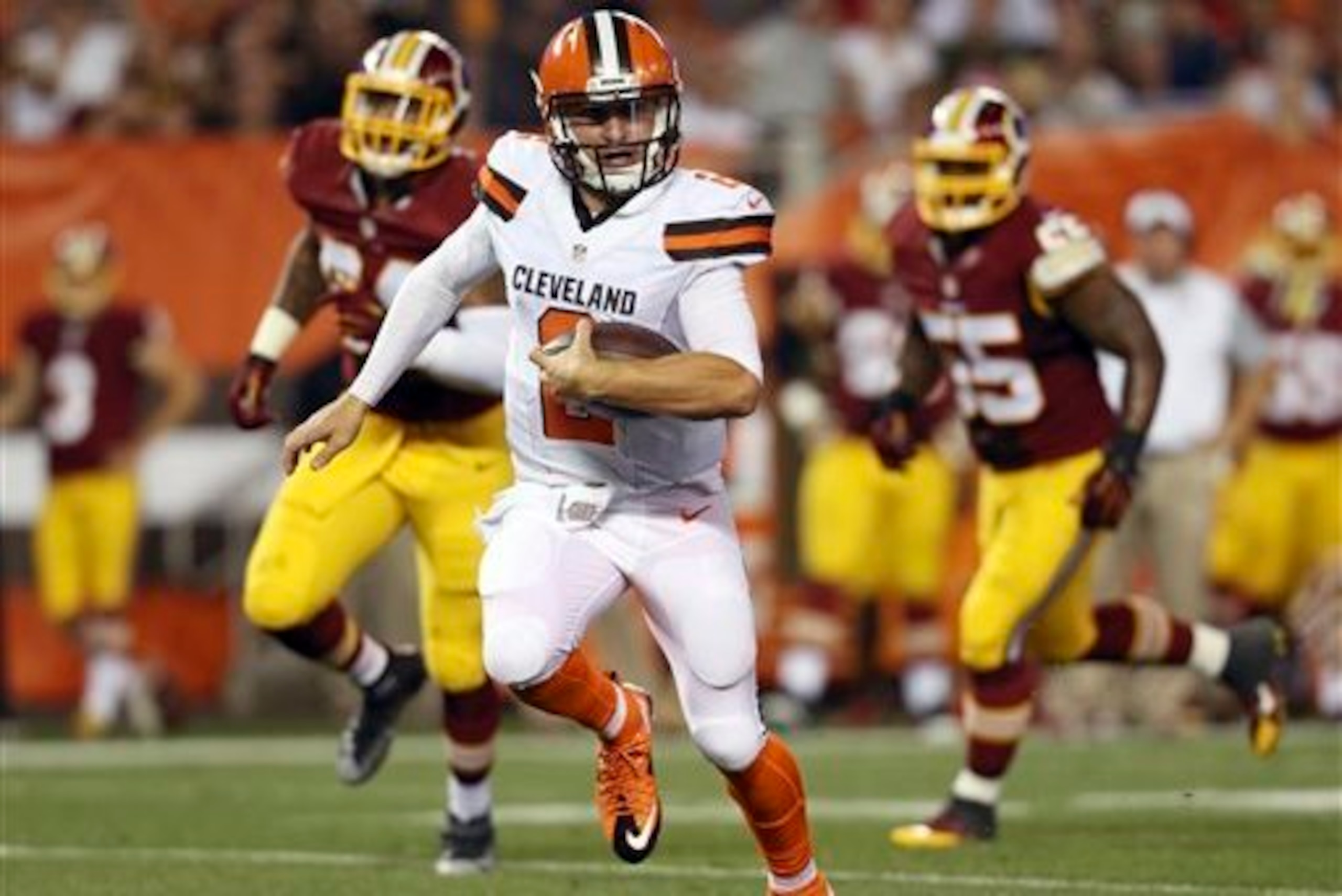 Manziel did not throw a passing touchdown on Thursday, but he did have a 12-yard touchdown run. Manziel did not throw a passing touchdown on Thursday, but he did have a 12-yard touchdown run.