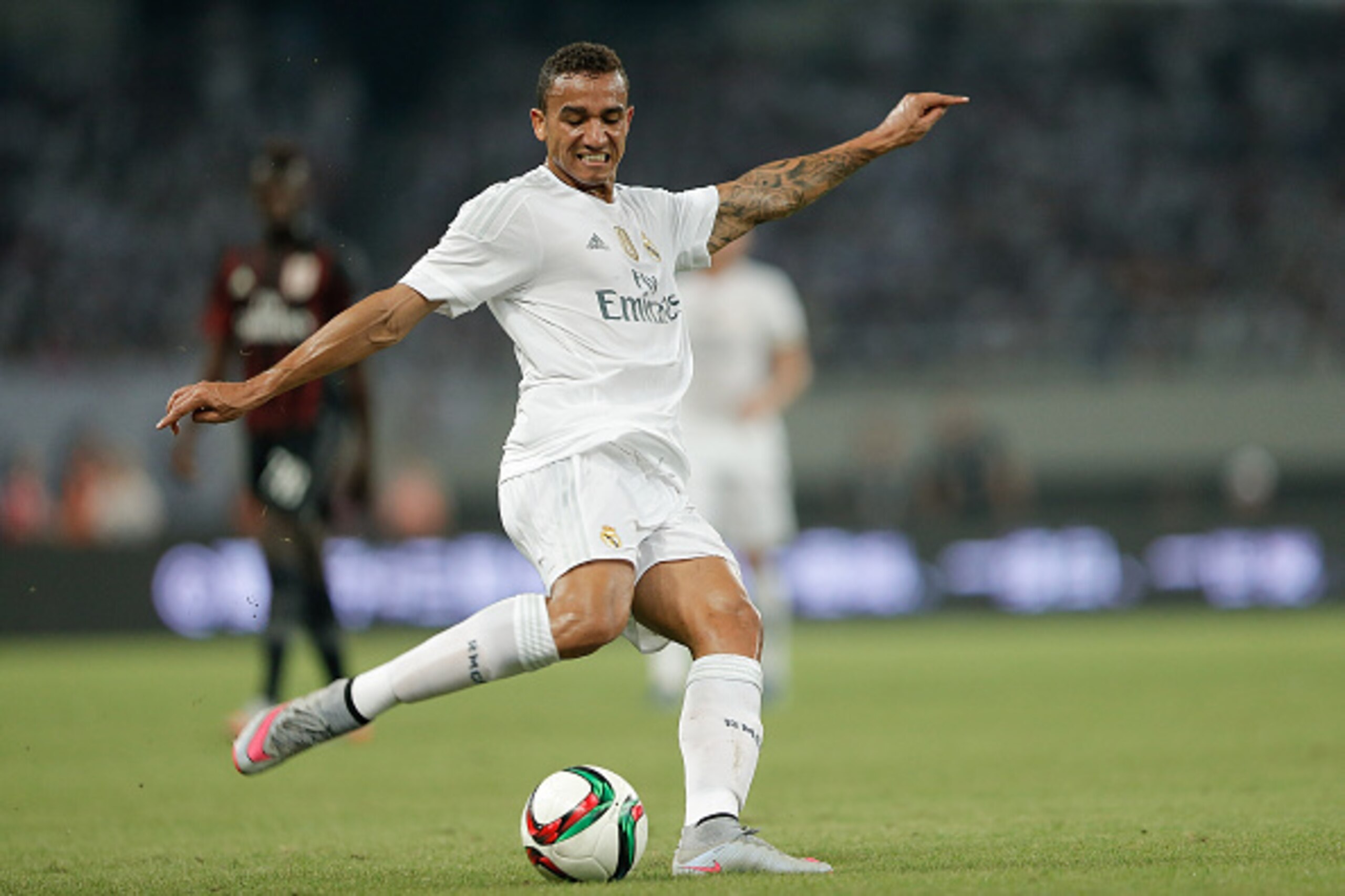 SHANGHAI, CHINA - JULY 30:  Danilo of Real Madrid in action during the International Champions Cup match between Real Madrid and AC Milan at Shanghai Stadium on July 30, 2015 in Shanghai, China.  (Photo by Lintao Zhang/Getty Images)