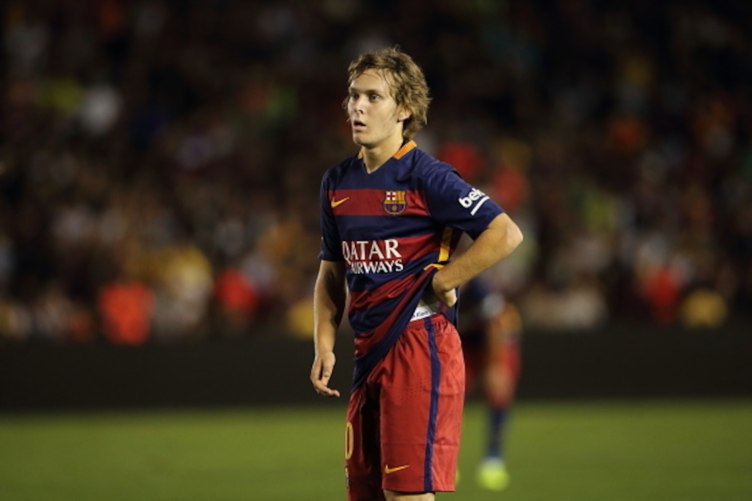 PASADENA, UNITED STATES - JULY 21:  Alan Halilovic of FC Barcelona during the International Champions Cup 2015 match between FC Barcelona and Los Angeles Galaxy at Rose Bowl on July 21, 2015 in Pasadena, California.  (Photo by Matthew Ashton - AMA/Getty I