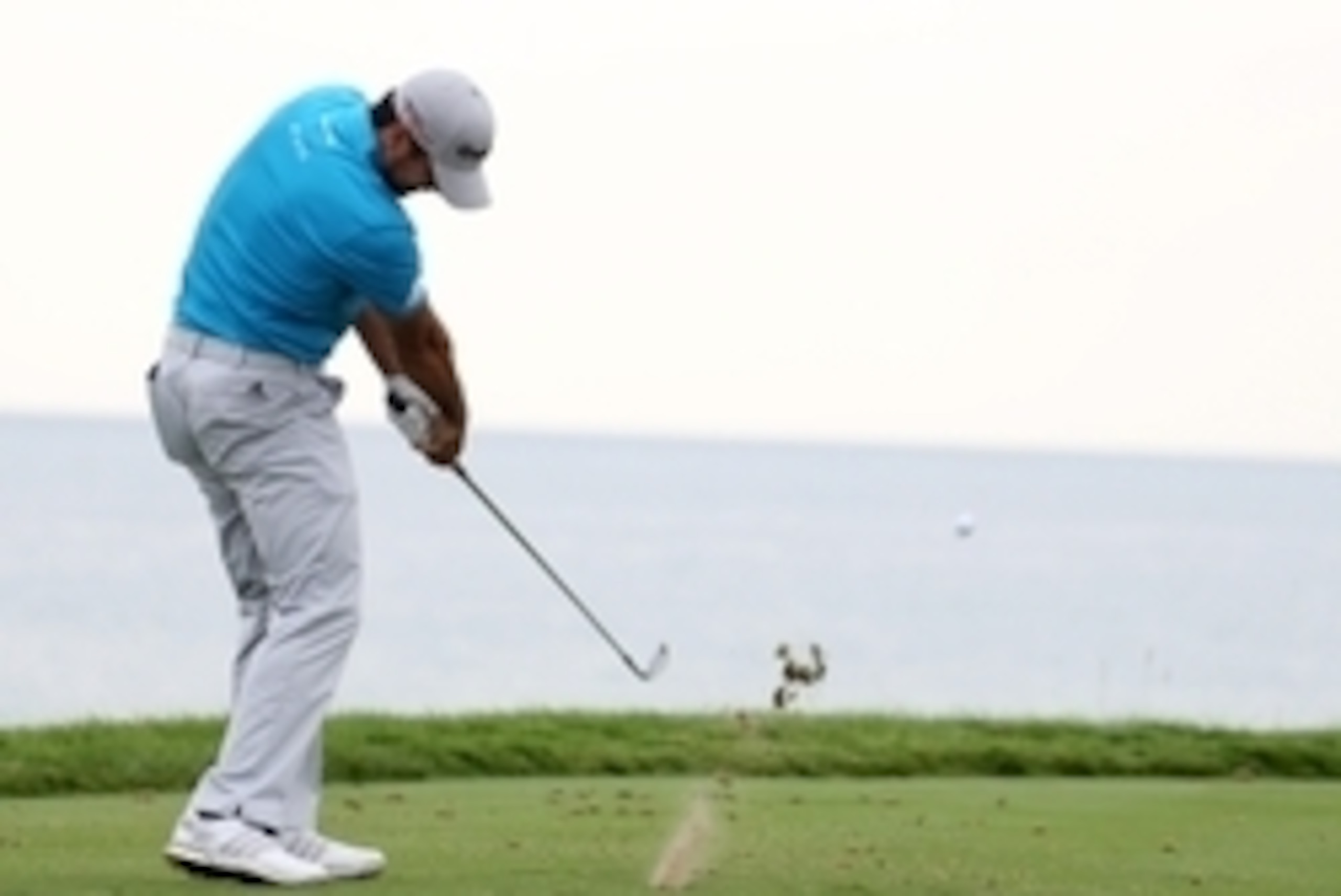 Aug 13, 2015; Sheboygan, WI, USA; Jason Day hits his tee shot on the 17th hole during the first round of the 2015 PGA Championship golf tournament at Whistling Straits. Mandatory Credit: Brian Spurlock-USA TODAY Sports