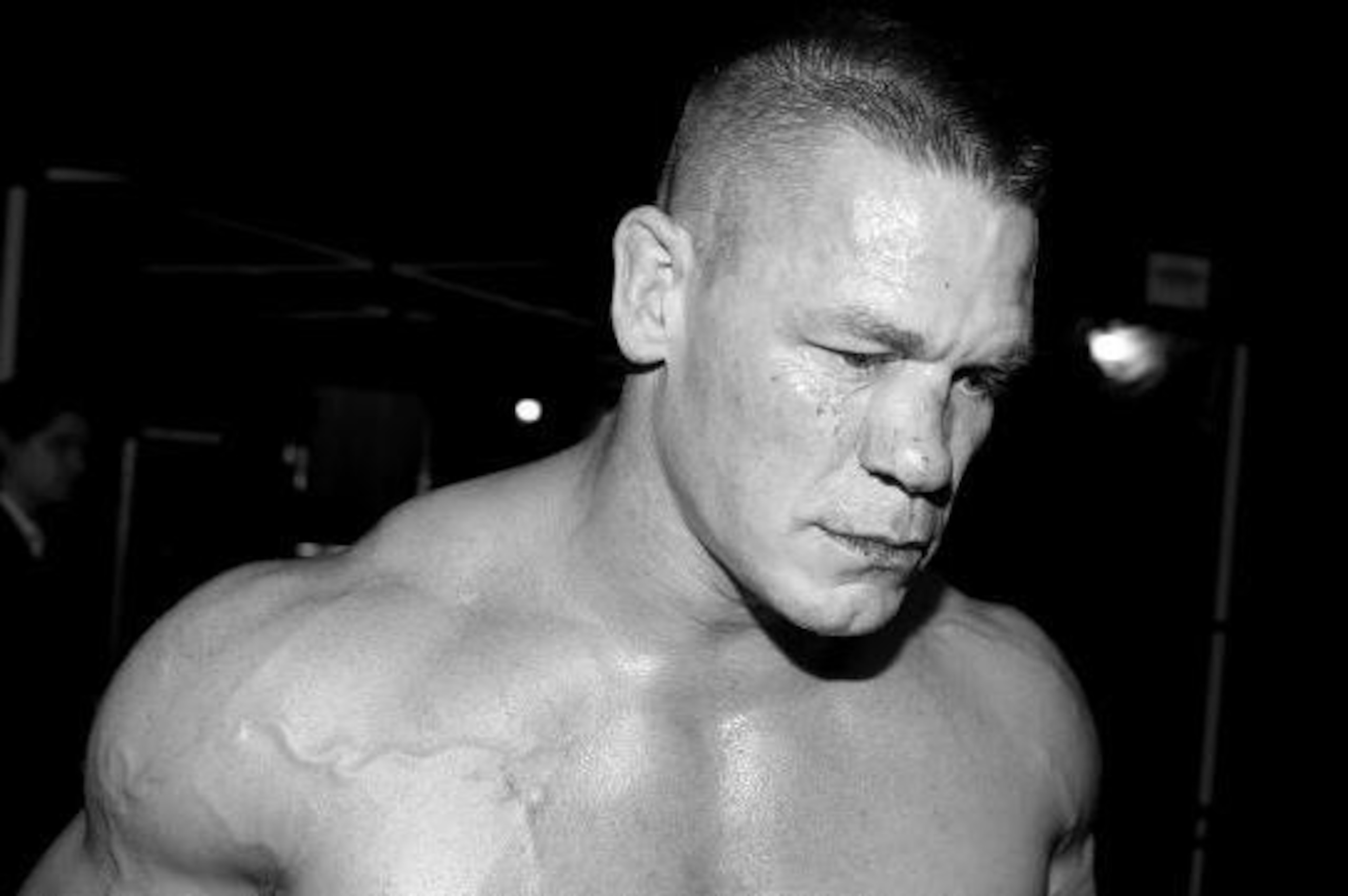 Cena, after suffering the broken nose
