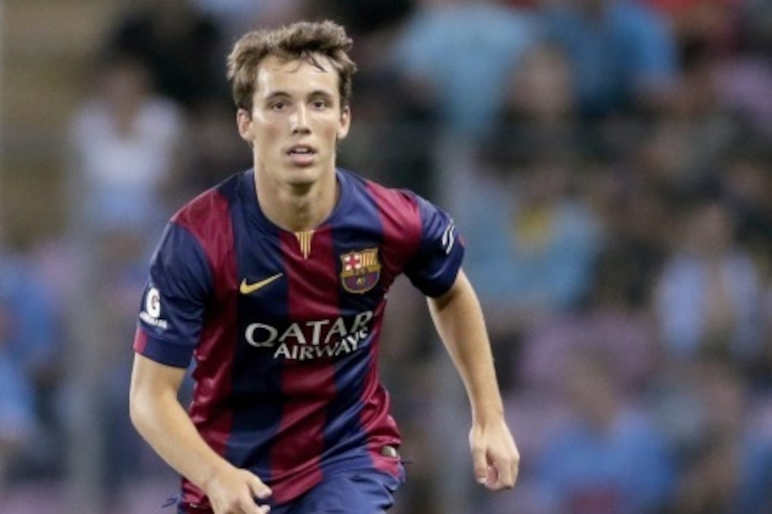 Alejandro Grimaldo of FC Barcelona during the friendly match between Napoli and FC Barcelona at Stade de Geneve on august 6, 2014 in Geneva, Switzerland(Photo by VI Images via Getty Images)