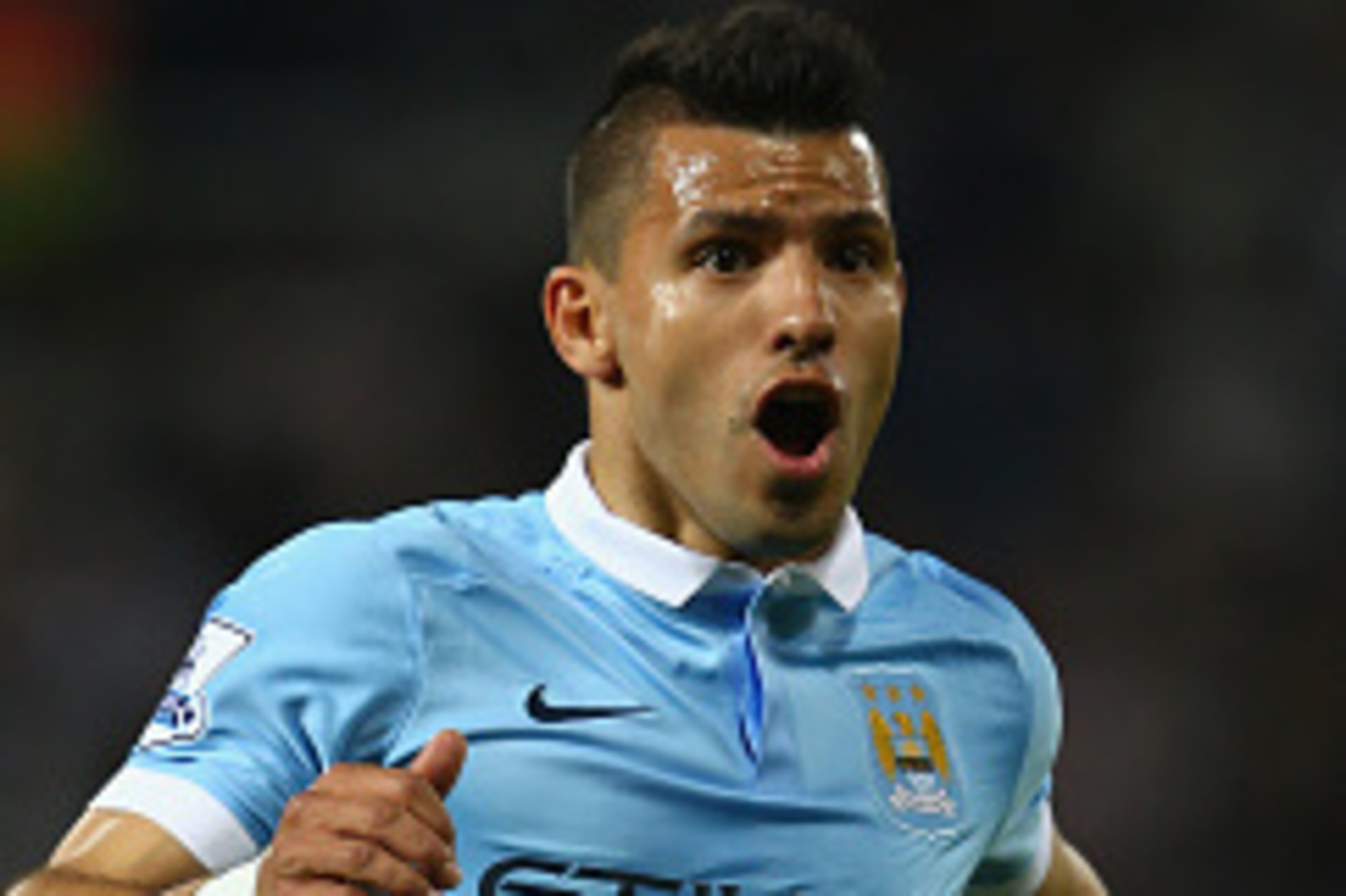WEST BROMWICH, ENGLAND - AUGUST 10:  Sergio Aguero of Manchester City during the Barclays Premier League match between West Bromwich Albion and Manchester City at The Hawthorns on August 10, 2015 in West Bromwich, England.  (Photo by Michael Steele/Getty 