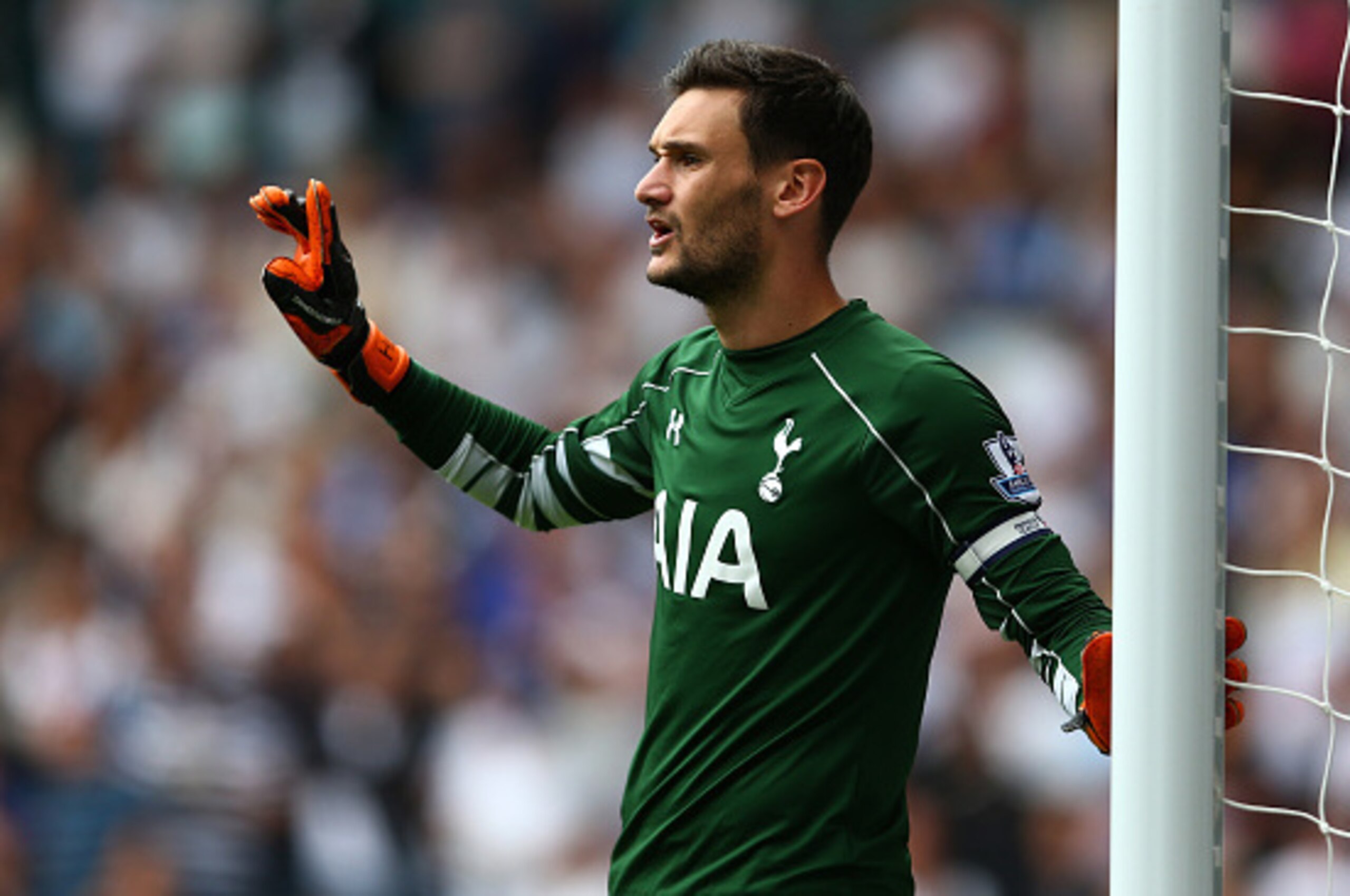 LONDON, ENGLAND - AUGUST 15:  Hugo Lloris of Tottenham Hotspur looks on during the Barclays Premier League match between Tottenham Hotspur and Stoke City on August 15, 2015 in London, United Kingdom.  (Photo by Dan Mullan/Getty Images)