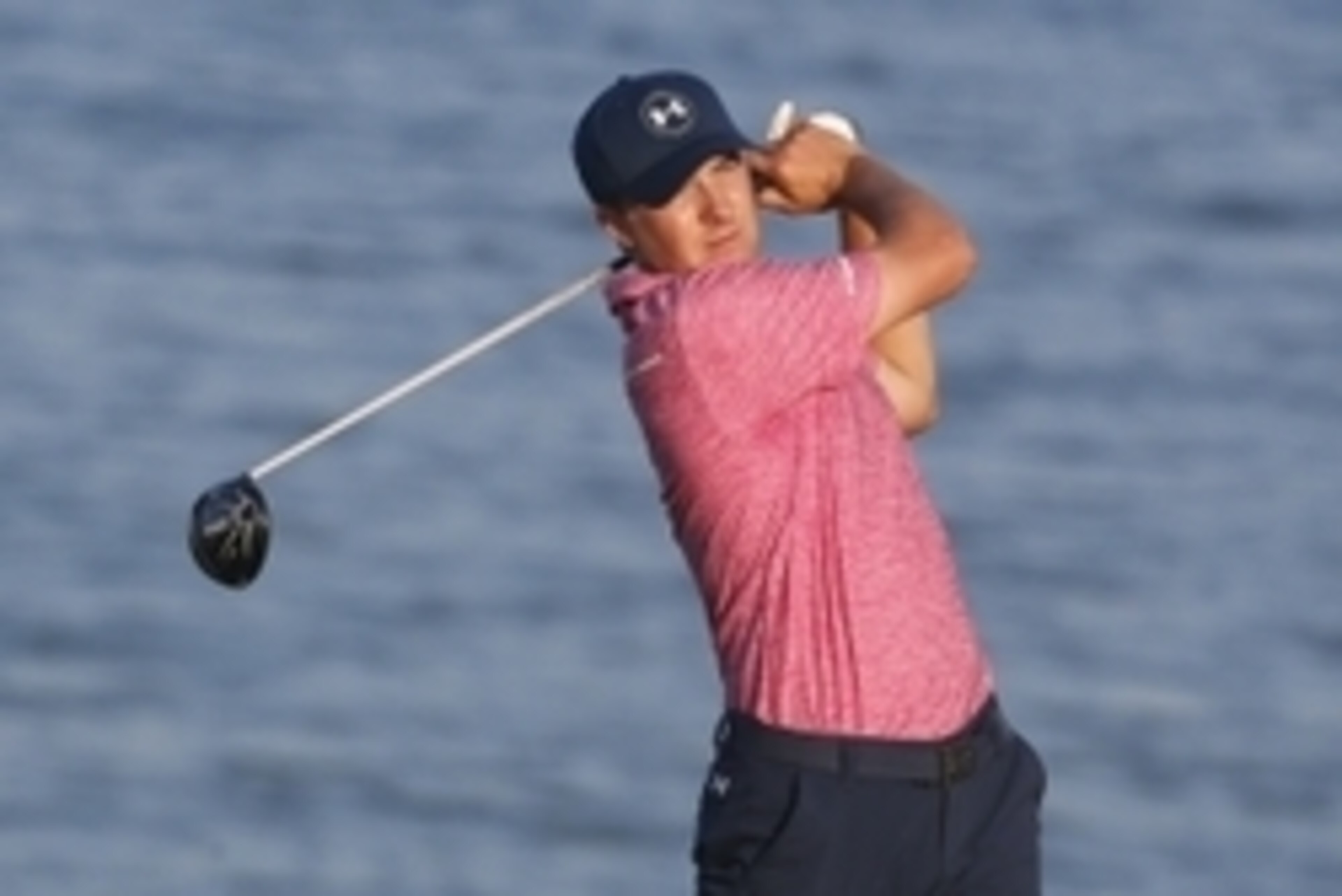 Aug 15, 2015; Sheboygan, WI, USA; Jordan Spieth hits his tee shot on the 18th hole during the third round of the 2015 PGA Championship golf tournament at Whistling Straits. Mandatory Credit: Brian Spurlock-USA TODAY Sports