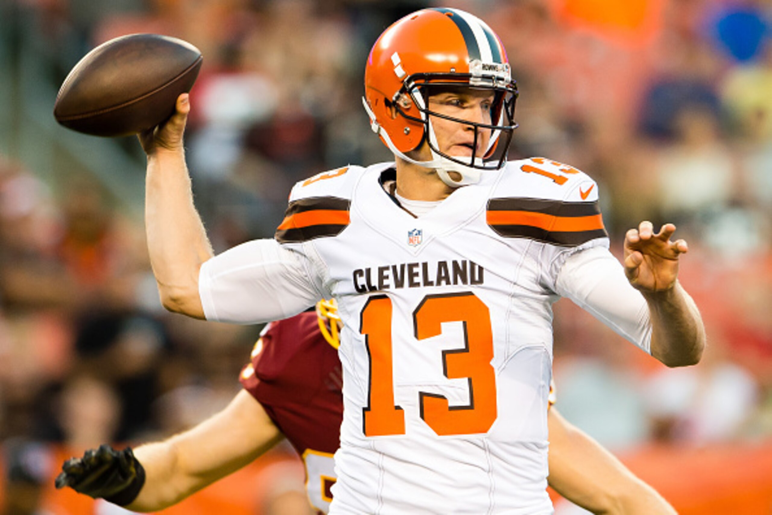 CLEVELAND, OH - AUGUST 13: Quarterback Josh McCown #13 of the Cleveland Browns passes during the first half against the Washington Redskins at FirstEnergy Stadium on August 13, 2015 in Cleveland, Ohio. (Photo by Jason Miller/Getty Images) CLEVELAND, OH - AUGUST 13: Quarterback Josh McCown #13 of the Cleveland Browns passes during the first half against the Washington Redskins at FirstEnergy Stadium on August 13, 2015 in Cleveland, Ohio. (Photo by Jason Miller/Getty Images)