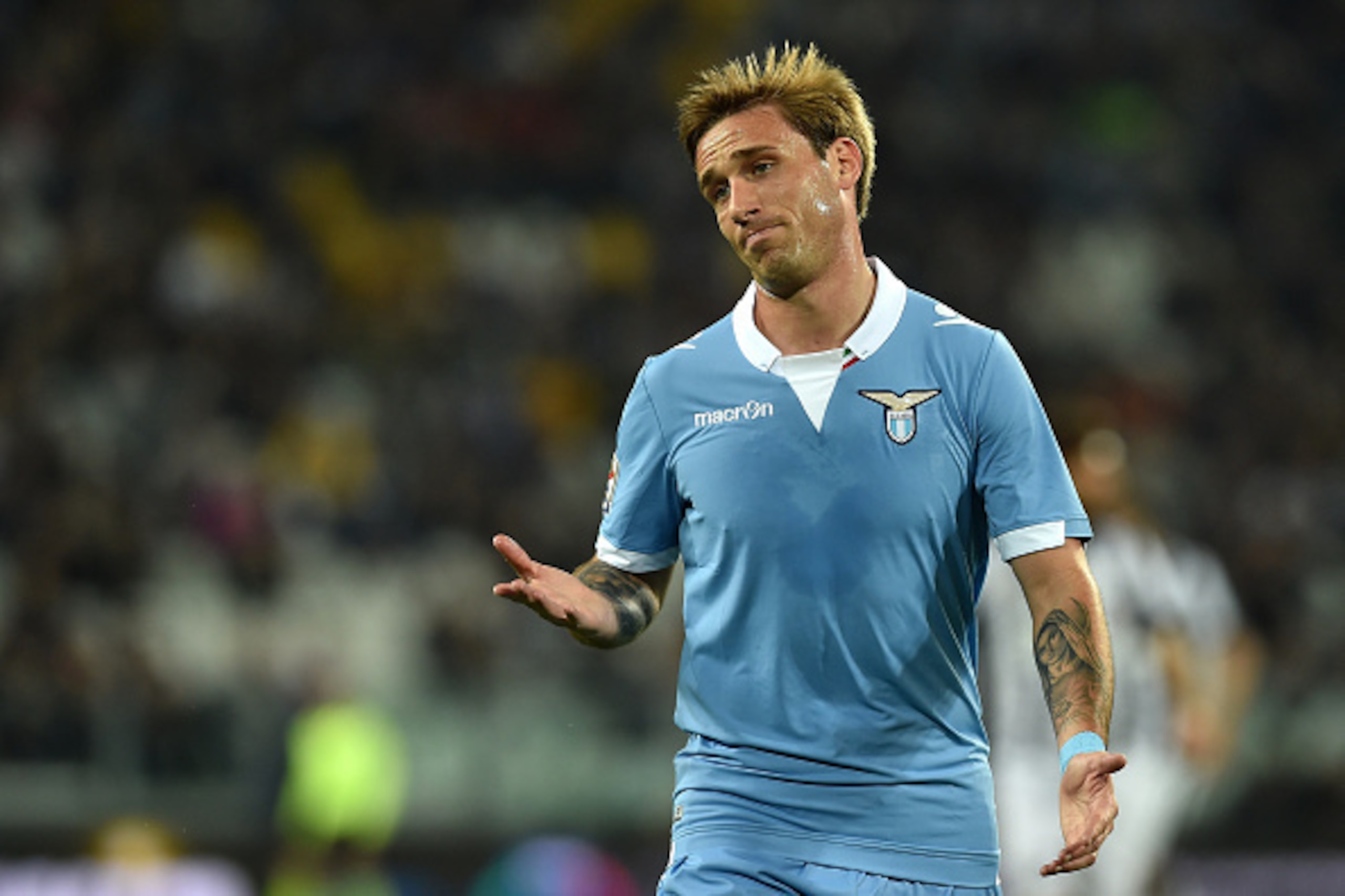 TURIN, ITALY - APRIL 18:  Lucas Biglia of SS Lazio looks on during the Serie A match between Juventus FC and SS Lazio at Juventus Arena on April 18, 2015 in Turin, Italy.  (Photo by Valerio Pennicino/Getty Images)