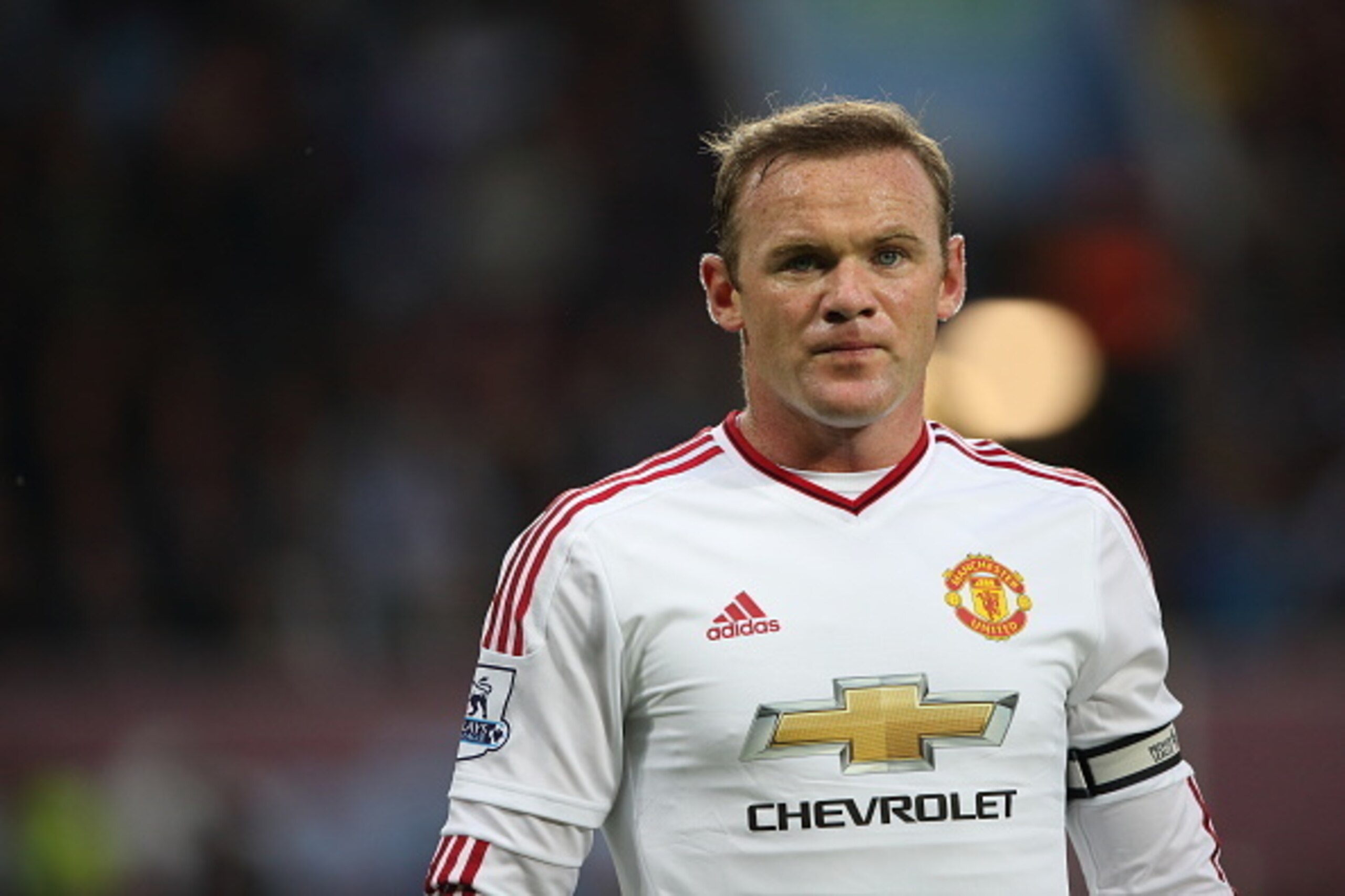 BIRMINGHAM, ENGLAND - AUGUST 14:  Wayne Rooney of Manchester United during the Barclays Premier League match between Aston Villa and Manchester United at Villa Park on August 14, 2015 in Birmingham, England.  (Photo by Matthew Ashton - AMA/Getty Images)