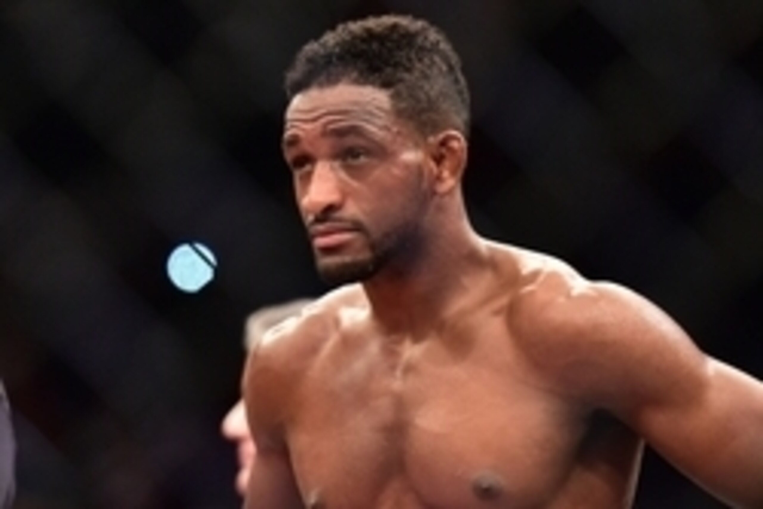 Aug 1, 2015; Rio de Janeiro, RJ, Brazil; Neil Magny (blue gloves) after being defeated by Demian Maia (not pictured) during UFC 190 at HSBC Arena. Mandatory Credit: Jason Silva-USA TODAY Sports