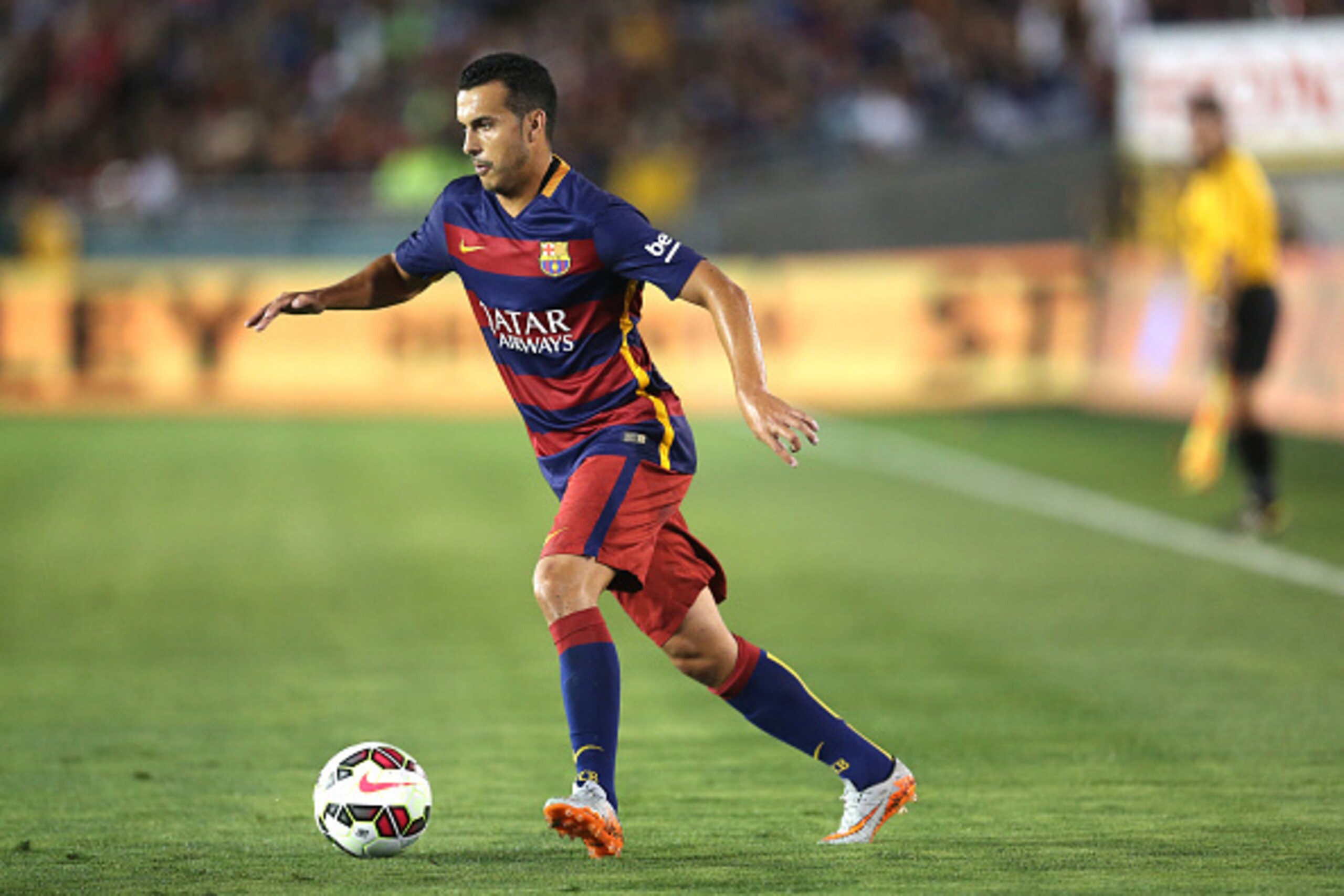 PASADENA, CA - JULY 21: Pedro Rodriguez #7 of FC Barcelona in actoin against the Los Angeles Galaxy in the International Champions Cup 2015 at Rose Bowl on July 21, 2015 in Pasadena, California. (Photo by Stephen Dunn/Getty Images) PASADENA, CA - JULY 21: Pedro Rodriguez #7 of FC Barcelona in actoin against the Los Angeles Galaxy in the International Champions Cup 2015 at Rose Bowl on July 21, 2015 in Pasadena, California. (Photo by Stephen Dunn/Getty Images)