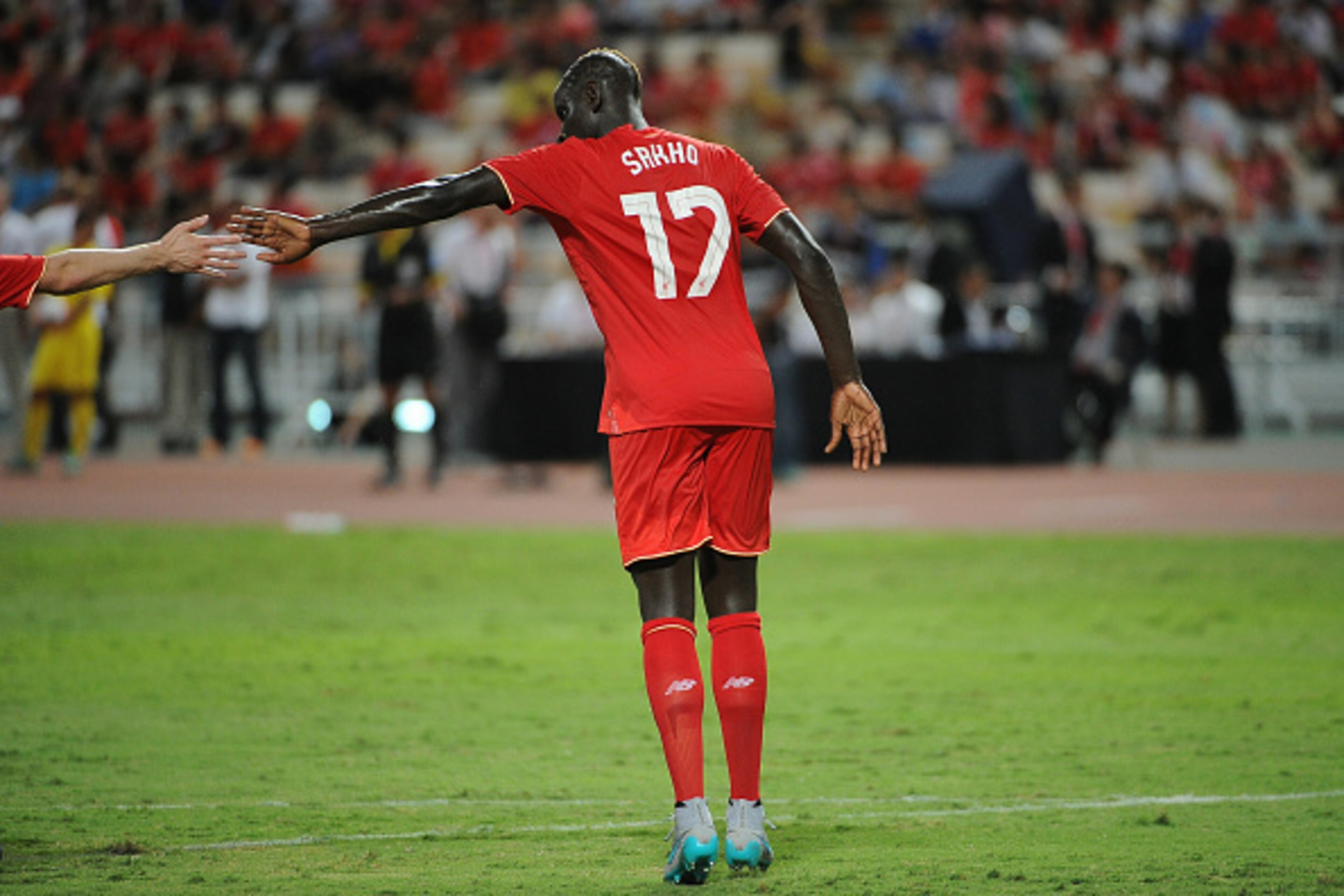 BANGKOK, THAILAND - JULY 14:  Mamadou Sakho of Liverpool celebrates his goal during the international friendly match between Thai Premier League All Stars and Liverpool FC at Rajamangala Stadium on July 14, 2015 in Bangkok, Thailand.  (Photo by Robertus P