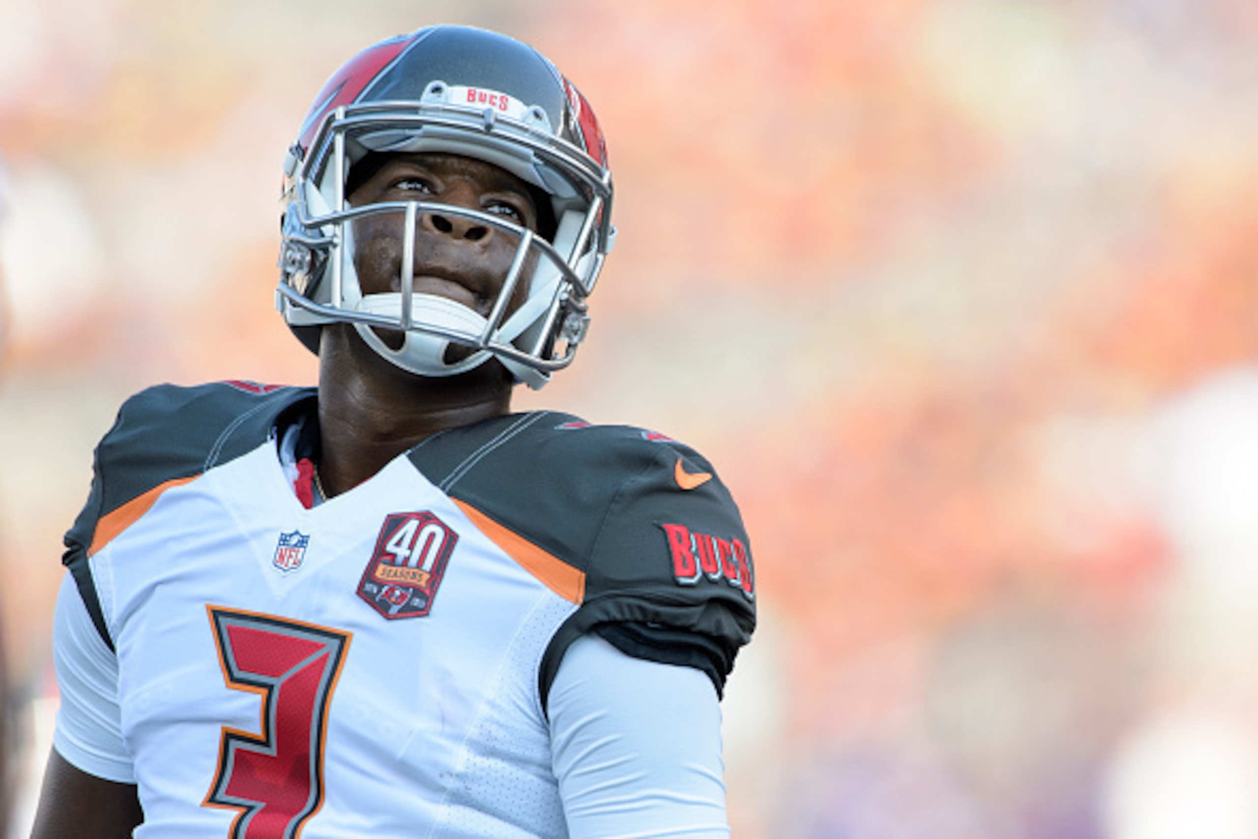 MINNEAPOLIS, MN - AUGUST 15: Jameis Winston #3 of the Tampa Bay Buccaneers looks on before the preseason game against the Minnesota Vikings on August 15, 2015 at TCF Bank Stadium in Minneapolis, Minnesota. The Vikings defeated the Buccaneers 26-16. (Photo