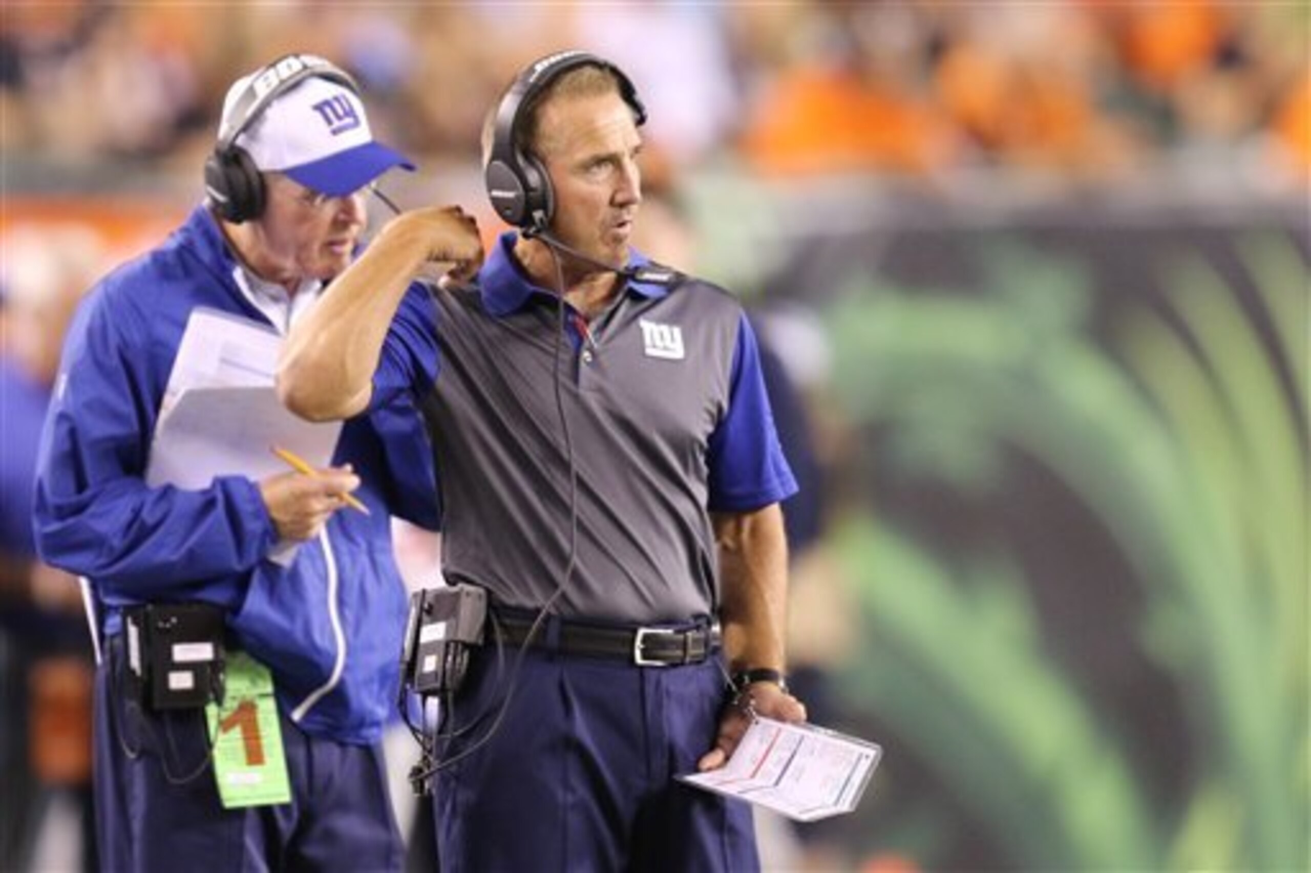 Steve Spagnuolo, with Tom Coughlin. Steve Spagnuolo, with Tom Coughlin.
