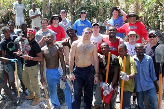 Chad Kelly was part of a large group of Ole Miss football players and coaches who went to Haiti during spring break.