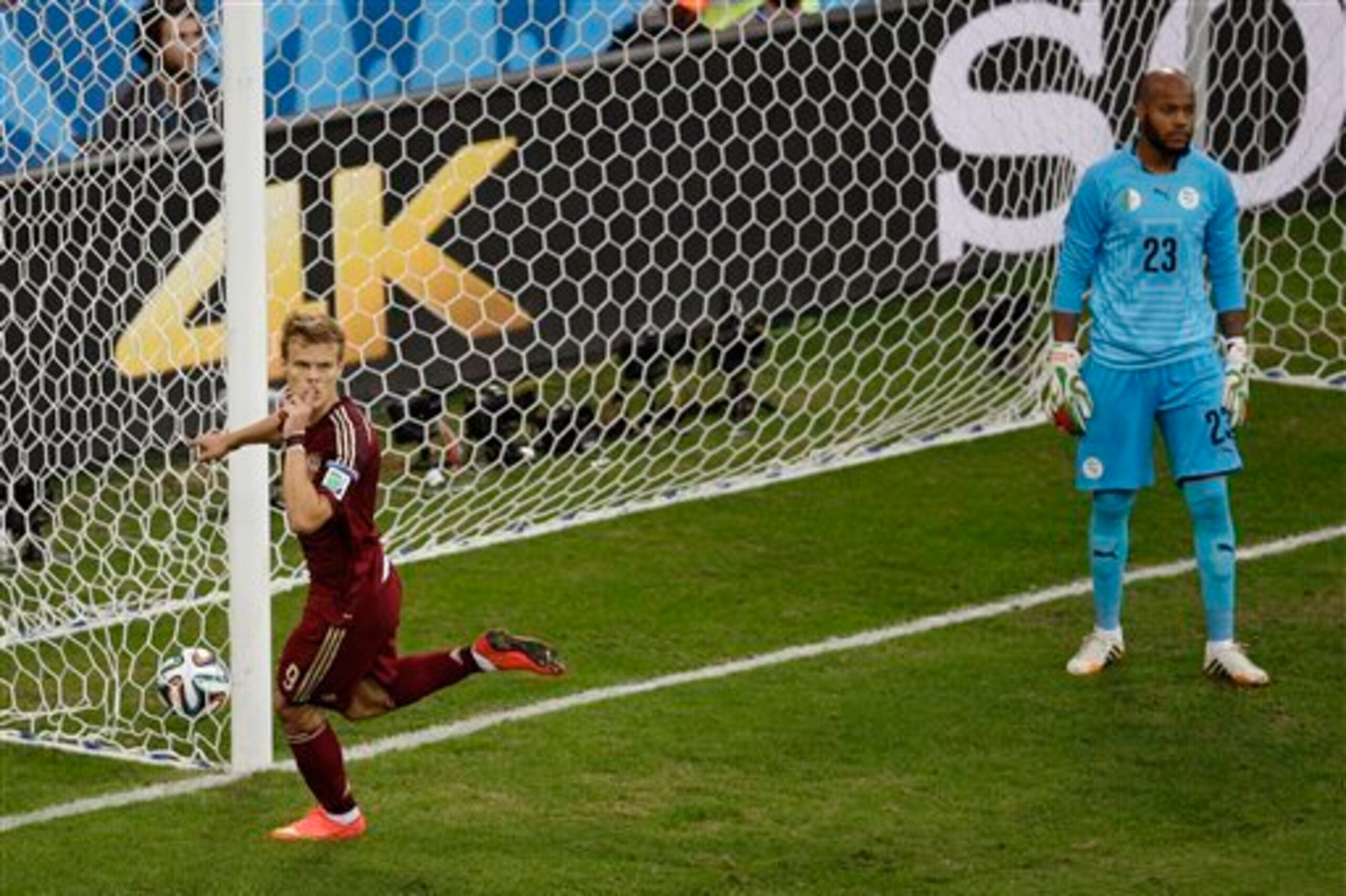 Kokorin celebrates scoring in the 2014 World Cup.