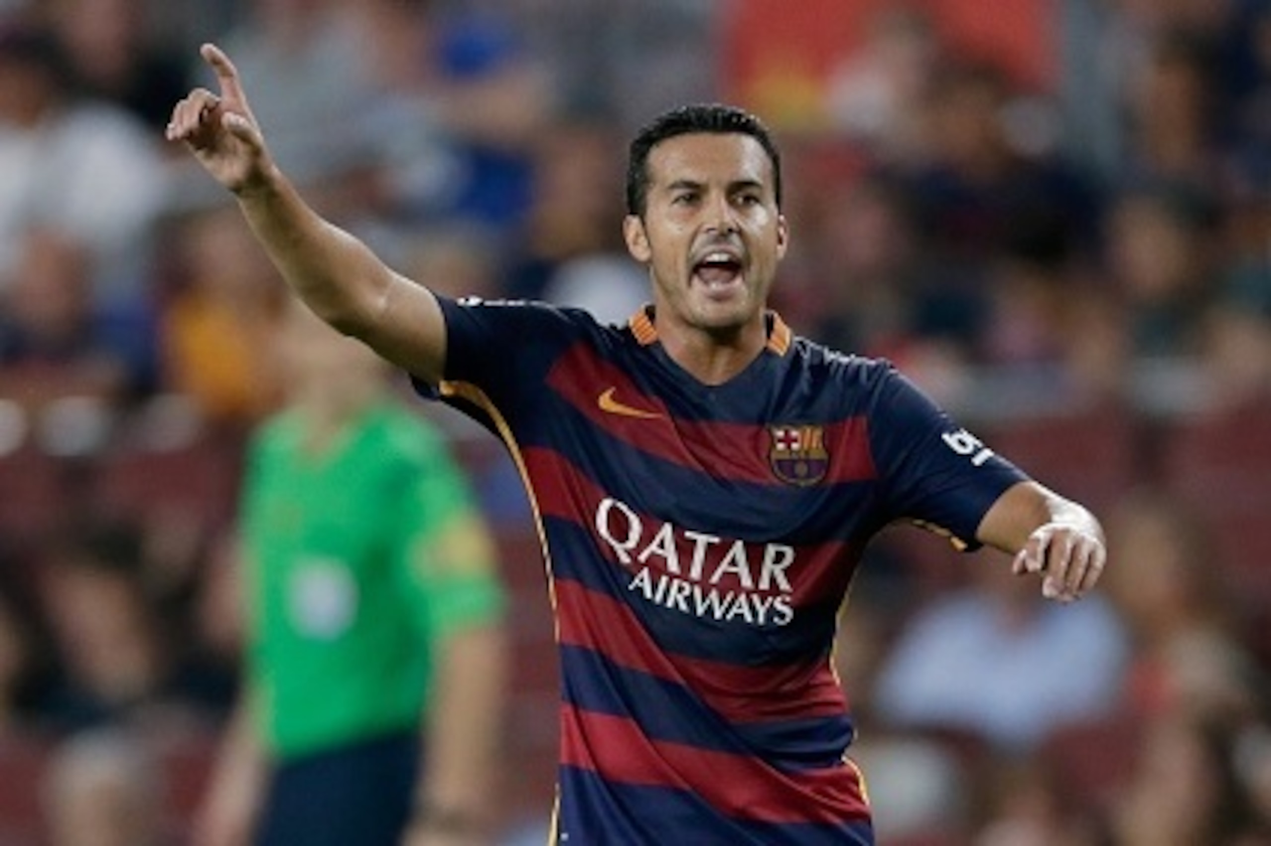 Pedro Rodriguez Ledesma of FC Barcelona during the Joan Gamper Trophy match between Barcelona and AS Roma on August 5, 2015 at the Camp Nou stadium in Barcelona, Spain.(Photo by VI Images via Getty Images)