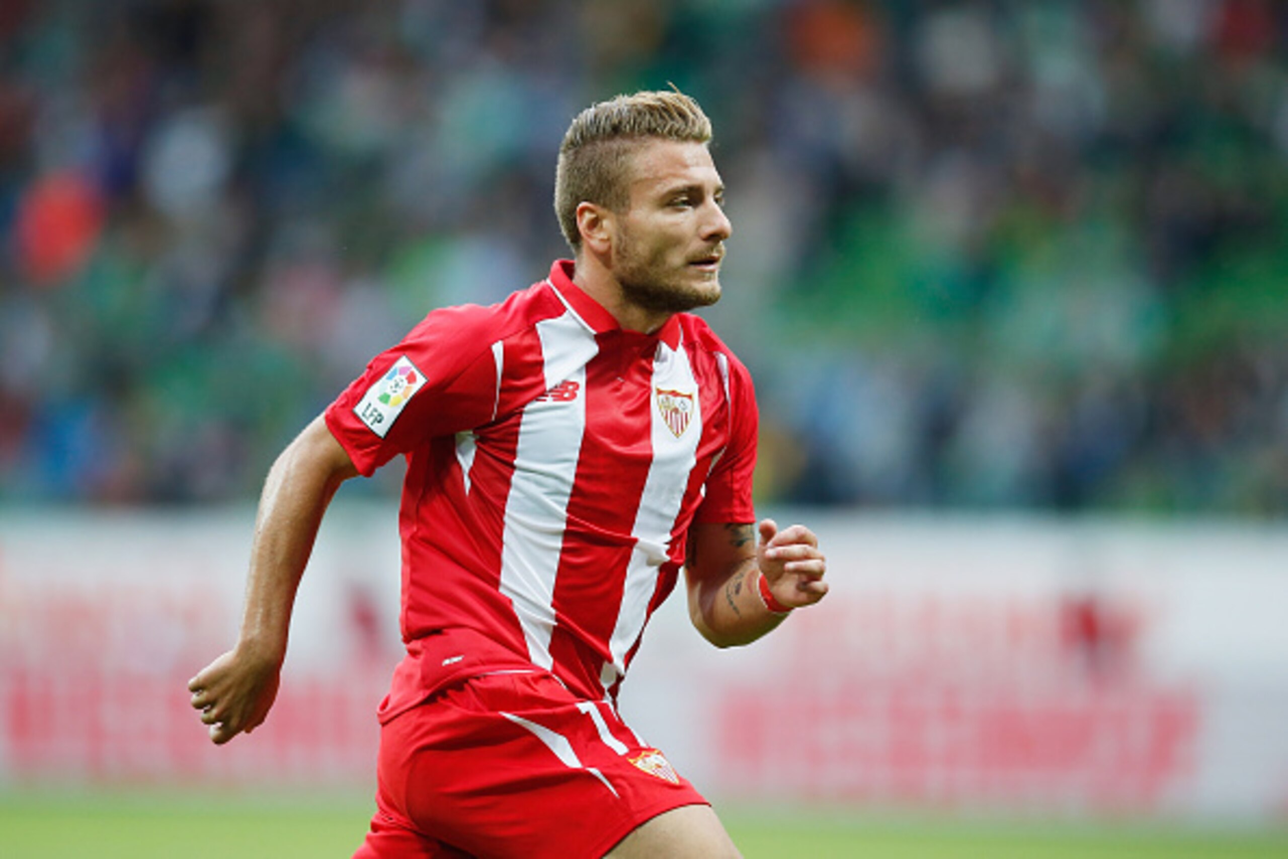 BREMEN, GERMANY - JULY 25:  Ciro Immobile of Sevilla runs during the friendly match between SV Werder Bremen and FC Sevilla at Weserstadion on July 25, 2015 in Bremen, Germany.  (Photo by Boris Streubel/Getty Images)