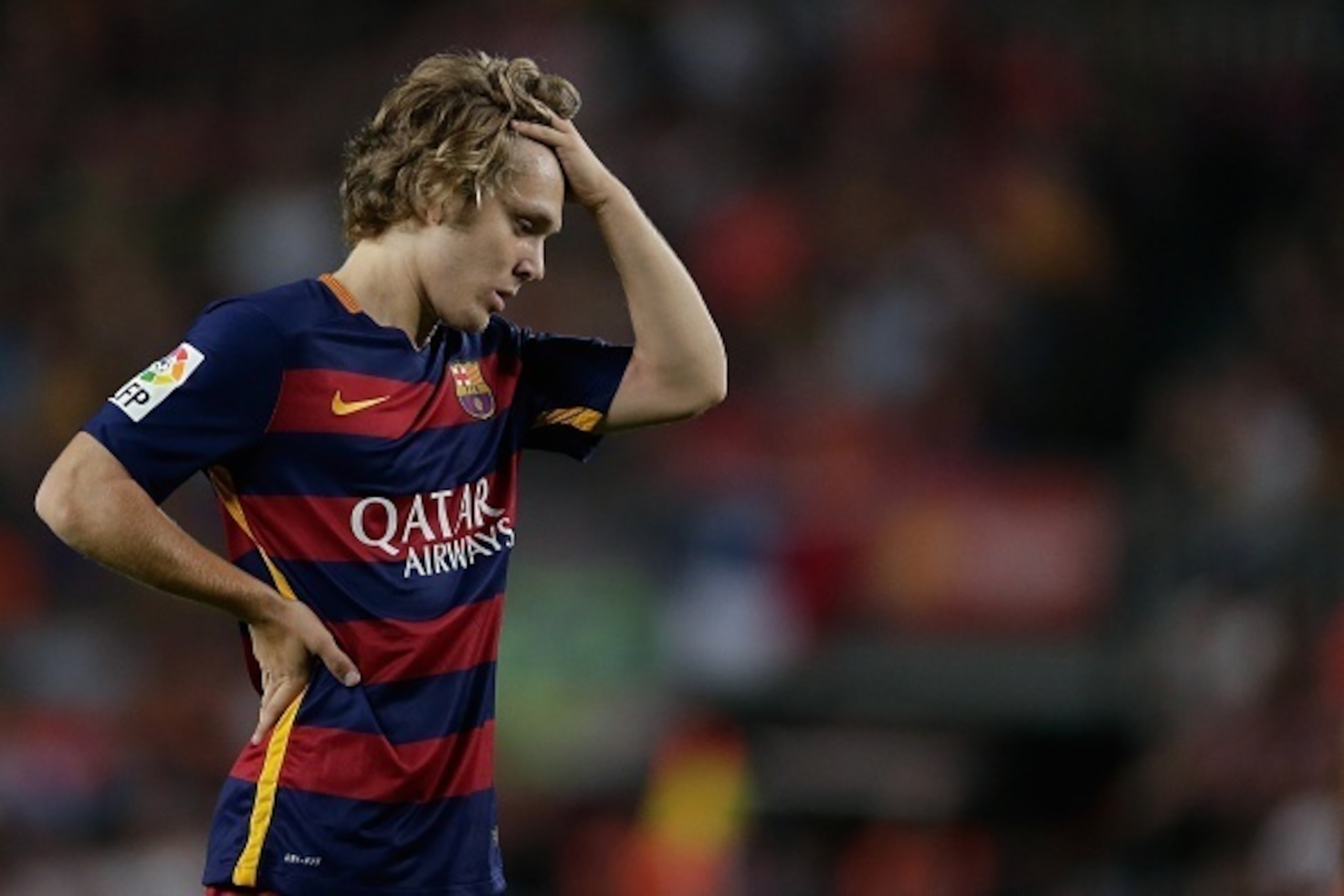 Alen Halilovic of FC Barcelona during the Joan Gamper Trophy match between Barcelona and AS Roma on August 5, 2015 at the Camp Nou stadium in Barcelona, Spain.(Photo by VI Images via Getty Images)