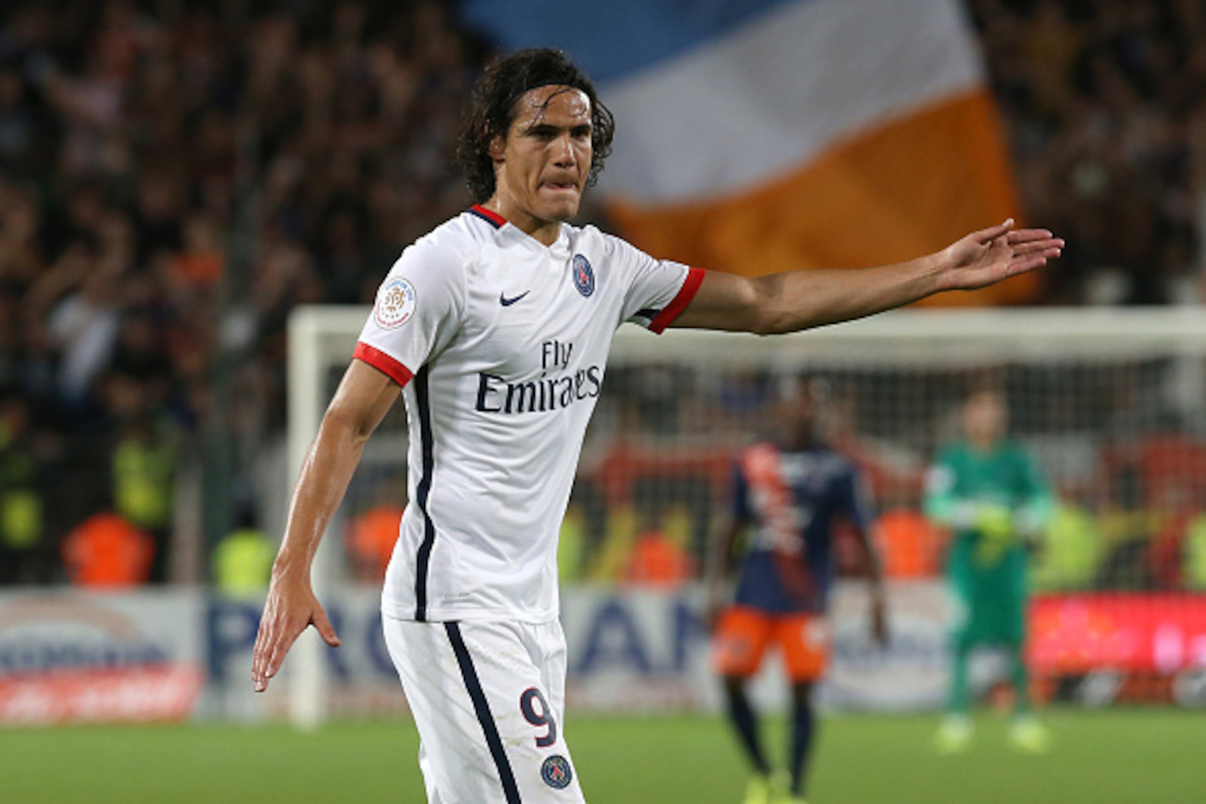 MONTPELLIER, FRANCE - AUGUST 21: Edinson Cavani in action during the French Ligue 1 match between Paris Saint Germain (PSG) and Montpellier Herault at Stade de la Mosson on August 21, 2015 in Montpellier, France. (Photo by Romain Perrocheau/Getty Images MONTPELLIER, FRANCE - AUGUST 21: Edinson Cavani in action during the French Ligue 1 match between Paris Saint Germain (PSG) and Montpellier Herault at Stade de la Mosson on August 21, 2015 in Montpellier, France. (Photo by Romain Perrocheau/Getty Images