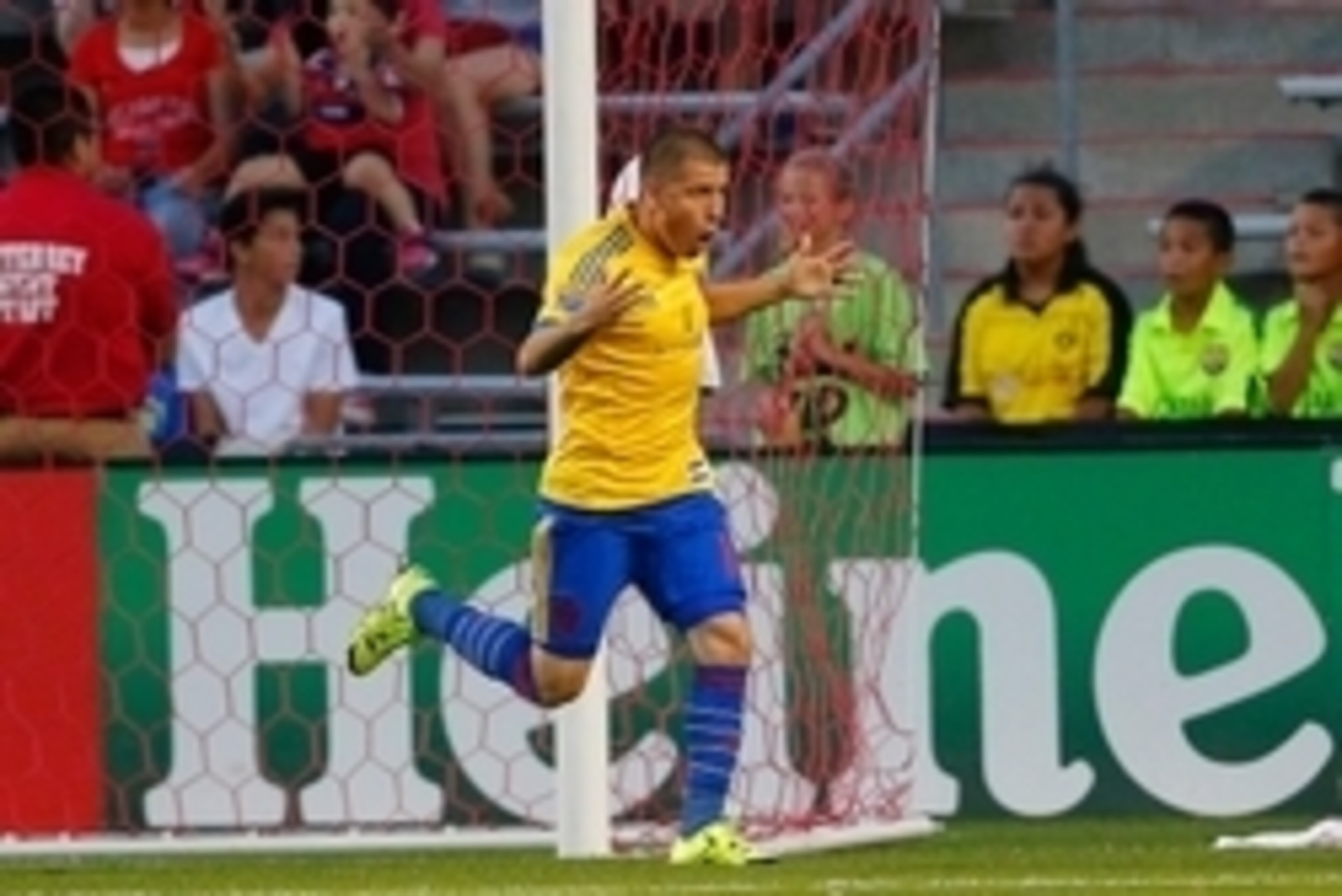 Aug 22, 2015; Chicago, IL, USA; Colorado Rapids midfielder Dillon Serna (17) celebrates scoring a goal during the first half against the Chicago Fire at Toyota Park. Mandatory Credit: Dennis Wierzbicki-USA TODAY Sports