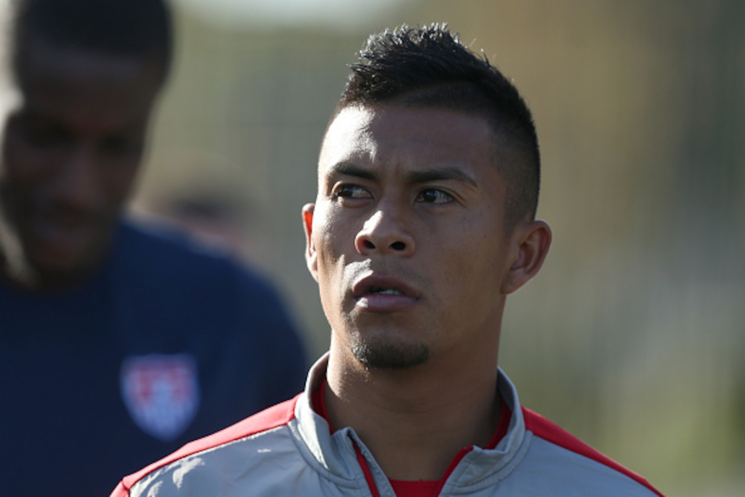BOSTON, MA - OCTOBER 08: Michael Orozco trains during a United States men's soccer training session at Ohiri Field on October 8, 2014 in Boston, Massachusetts.  (Photo by Mike Lawrie/Getty Images)